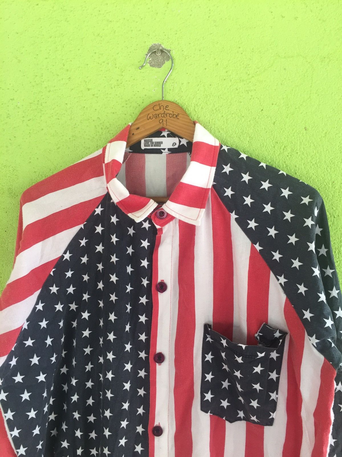 Japanese Brand USA Flag Long Sleeve Button Ups Shirt Size US L / EU 52-54 / 3 - 3 Thumbnail