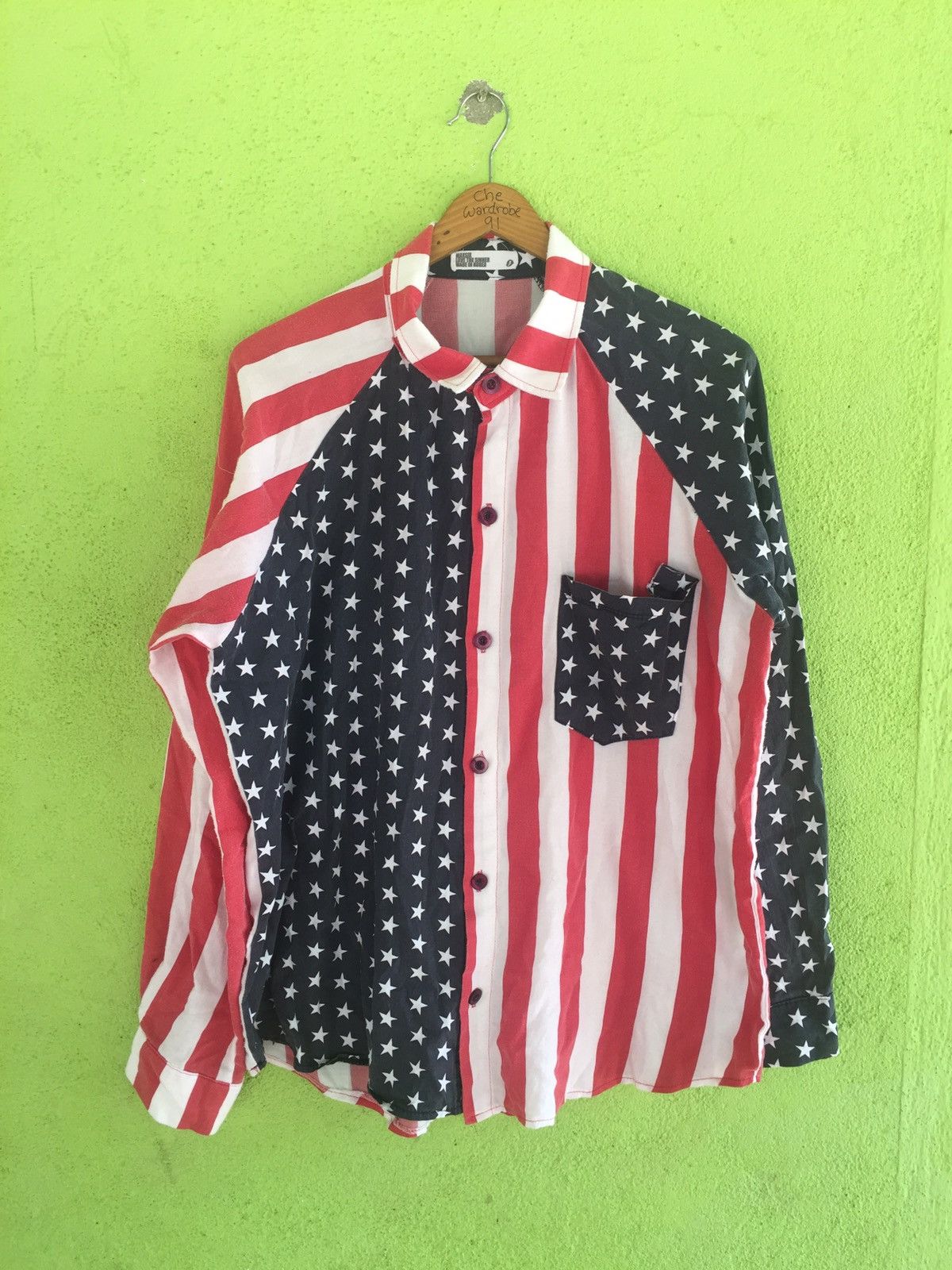Japanese Brand USA Flag Long Sleeve Button Ups Shirt Size US L / EU 52-54 / 3 - 2 Thumbnail