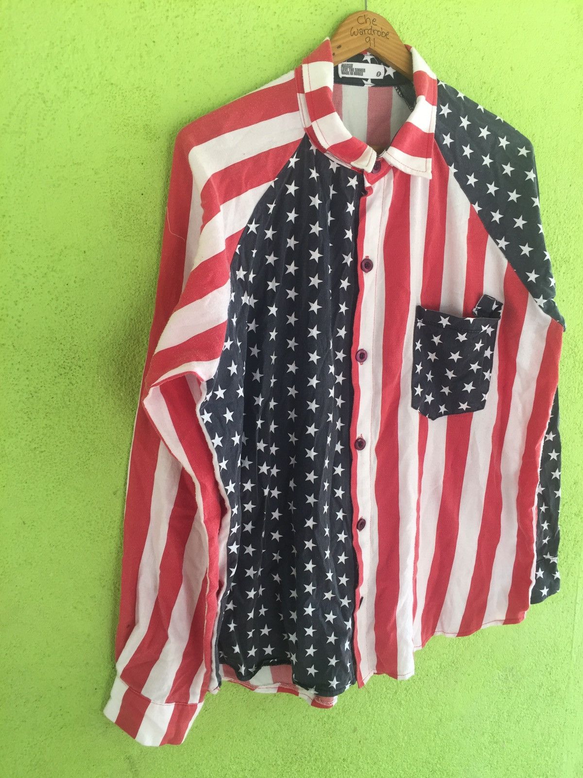 Japanese Brand USA Flag Long Sleeve Button Ups Shirt Size US L / EU 52-54 / 3 - 5 Thumbnail