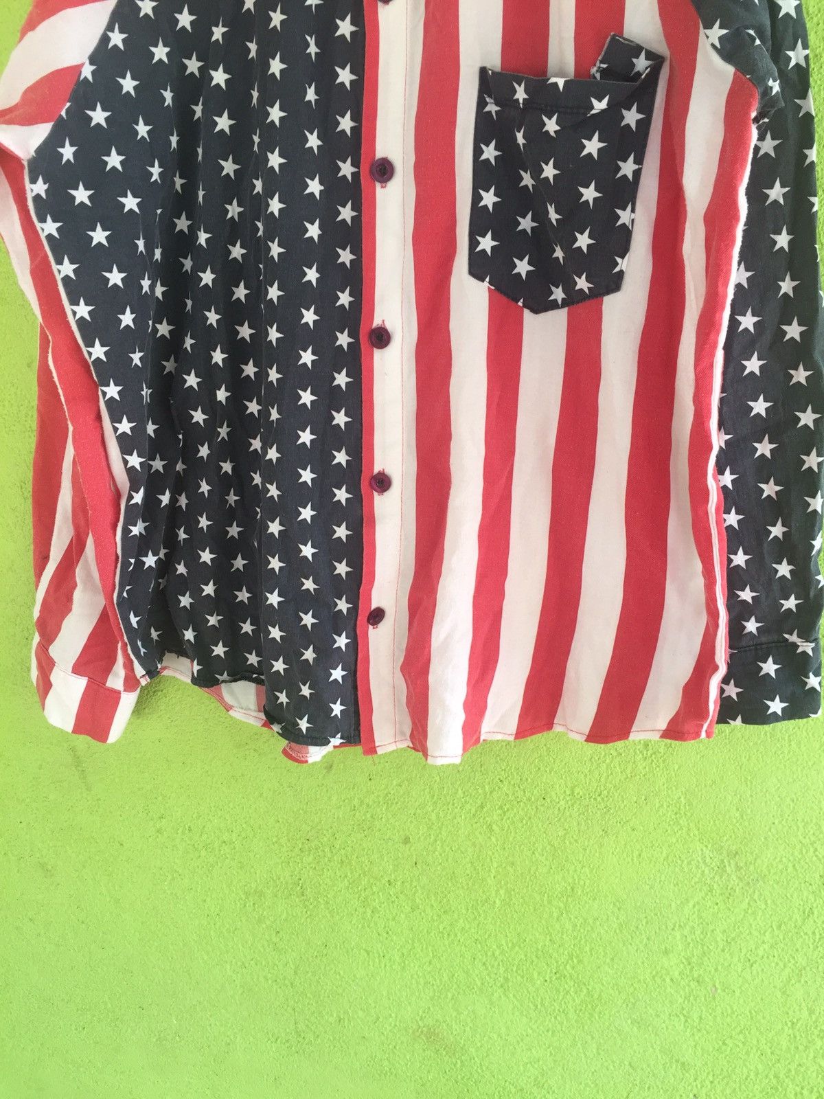 Japanese Brand USA Flag Long Sleeve Button Ups Shirt Size US L / EU 52-54 / 3 - 4 Thumbnail