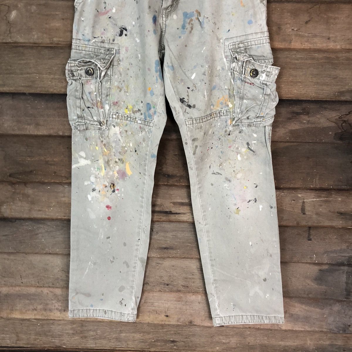 Vintage DL Old Navy thrasher painter worn Grey Cargo Pants #5026 Size US 30 / EU 46 - 3 Thumbnail
