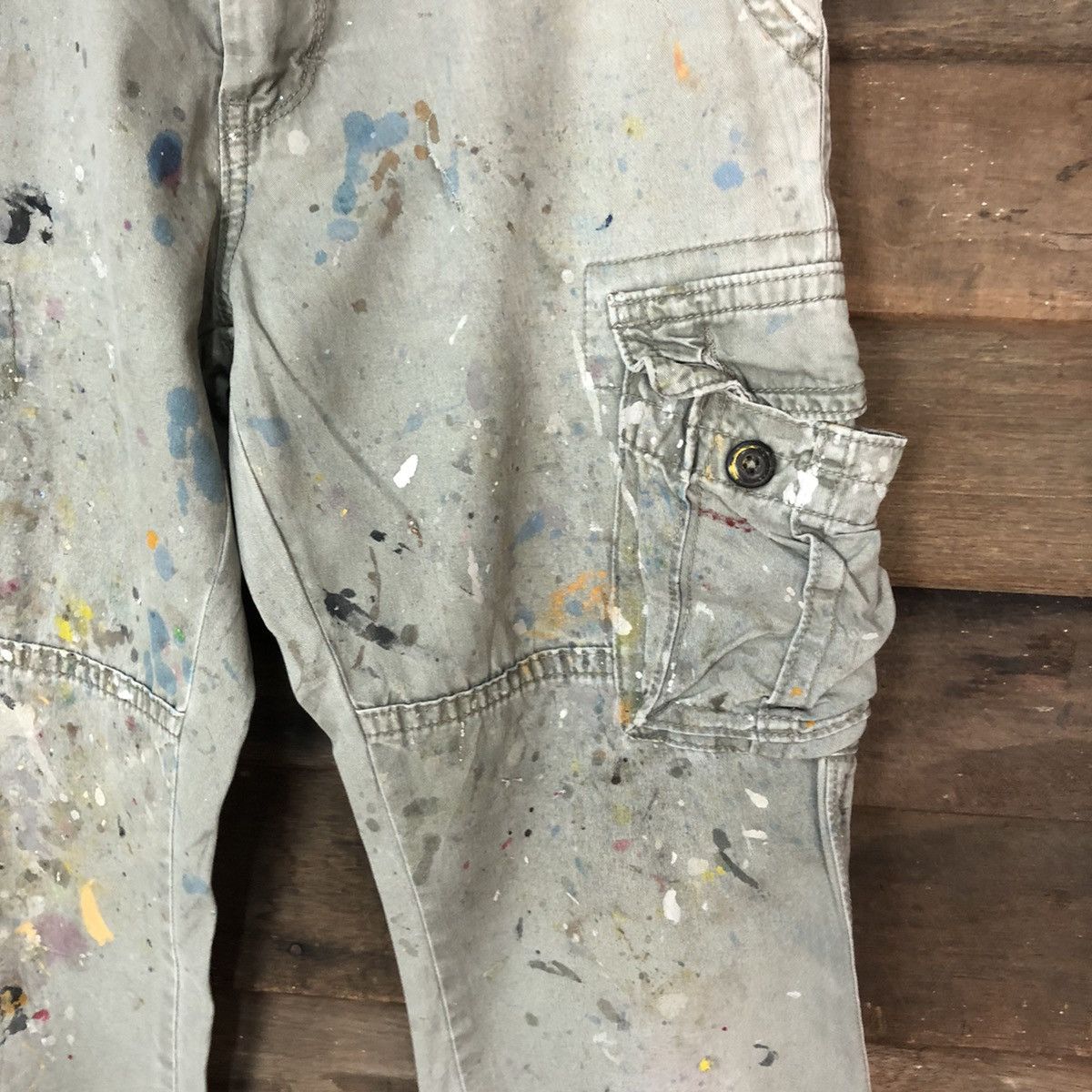 Vintage DL Old Navy thrasher painter worn Grey Cargo Pants #5026 Size US 30 / EU 46 - 11 Thumbnail