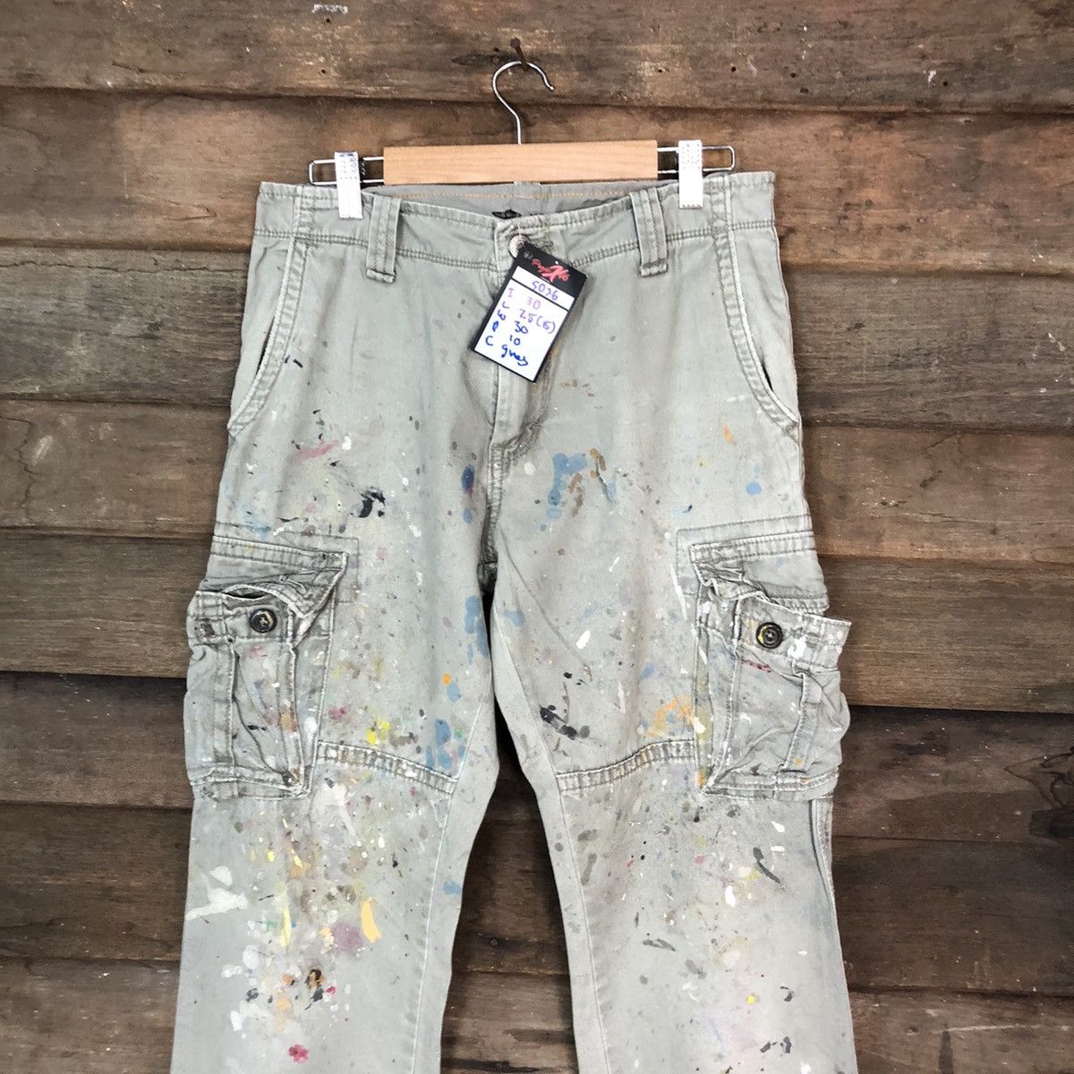 Vintage DL Old Navy thrasher painter worn Grey Cargo Pants #5026 Size US 30 / EU 46 - 2 Thumbnail