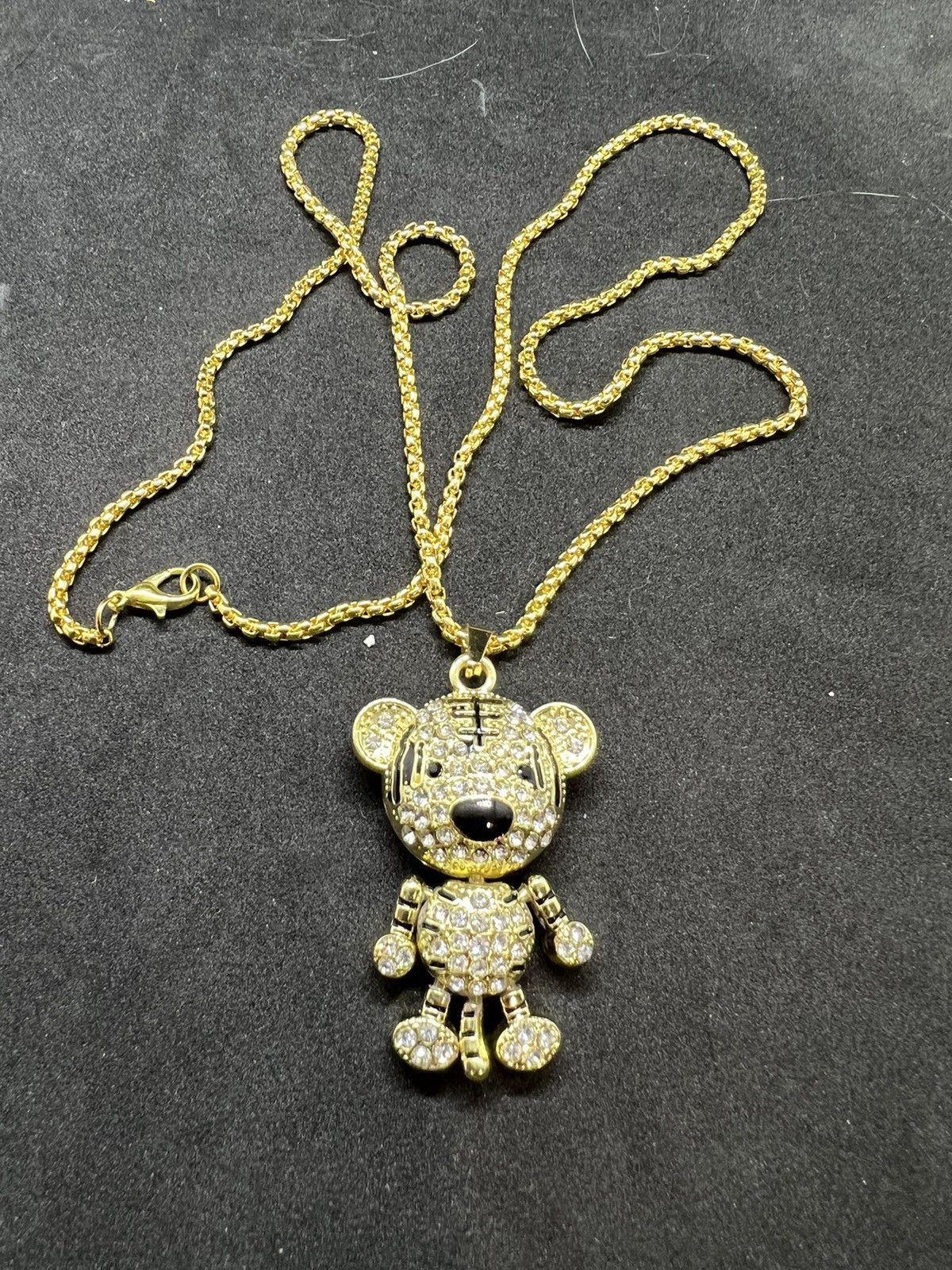 Designer Gold tiger chain necklace with czs Size ONE SIZE - 4 Thumbnail