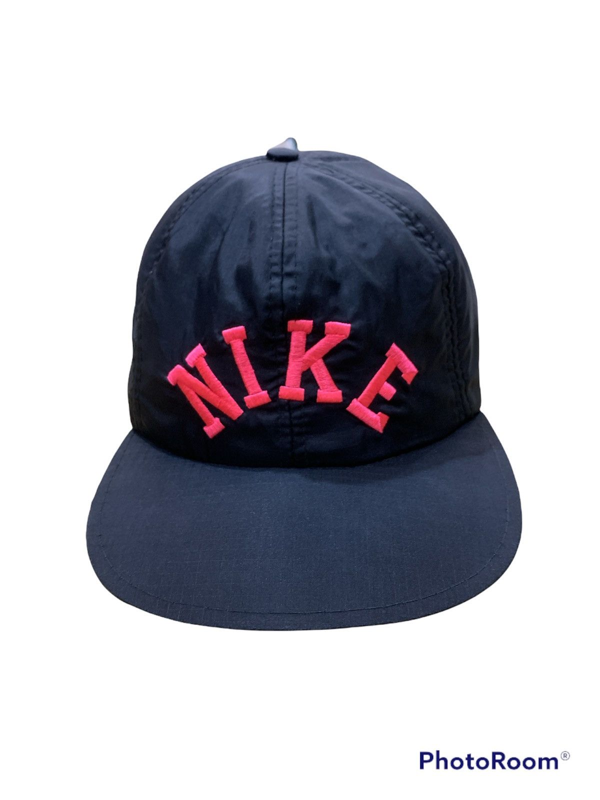 Nike × Vintage × Yupong VINTAGE 1980s NIKE SPELL OUT NYLON SNAP BUTTON CAP Size ONE SIZE - 1 Thumbnail