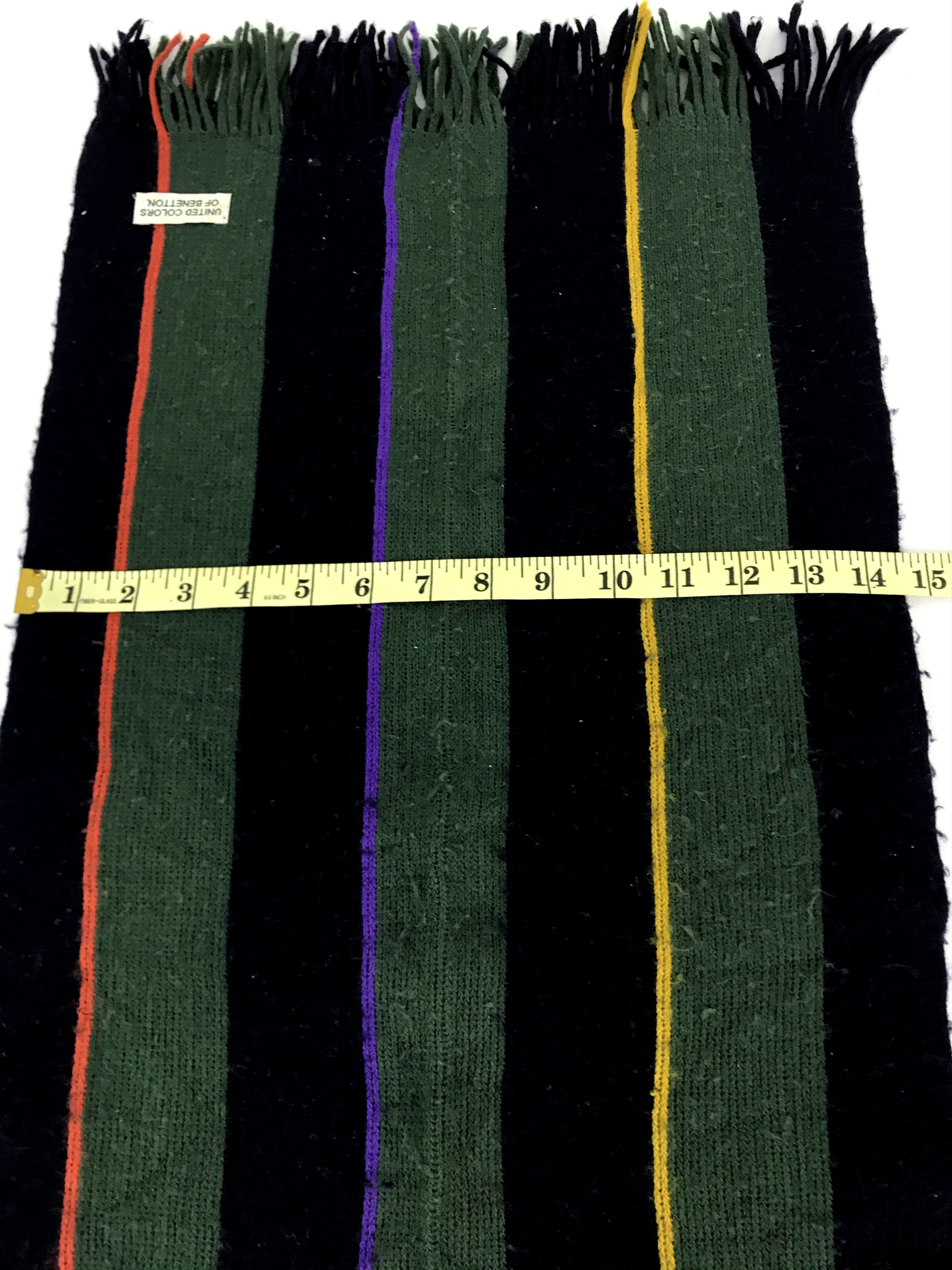 United Colors Of Benetton United Colors of Benetton Ucb Multi Colour Striped Wool Size ONE SIZE - 5 Thumbnail