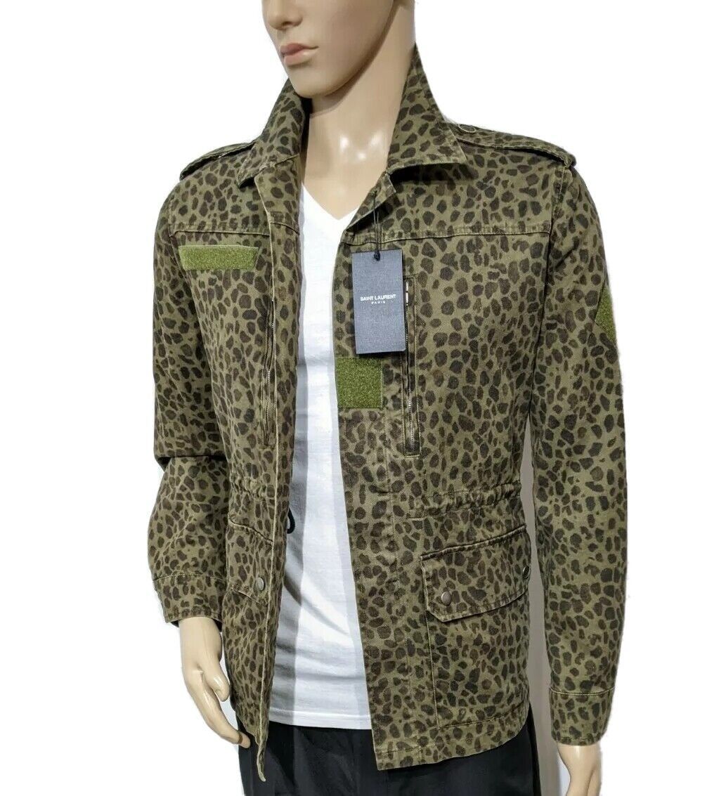 Saint Laurent Paris Saint Laurent field jacket leopard olive S | Grailed