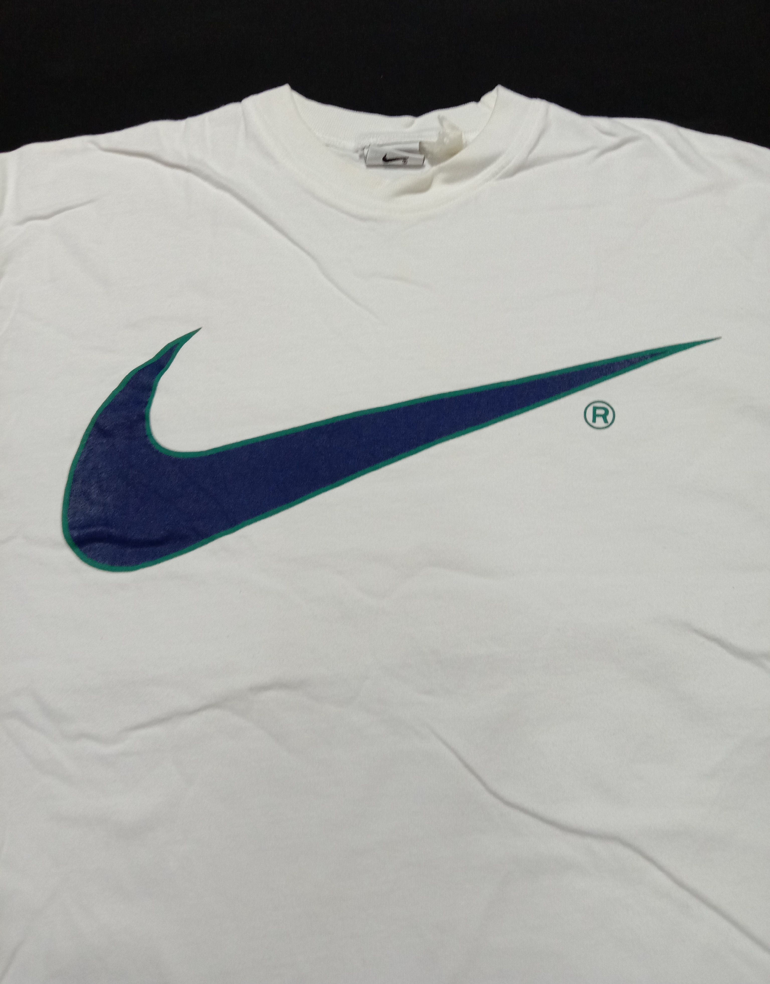 Nike × Vintage Vintage 90s Nike Swoosh Big Logo Rare Minimalist Size US S / EU 44-46 / 1 - 2 Thumbnail