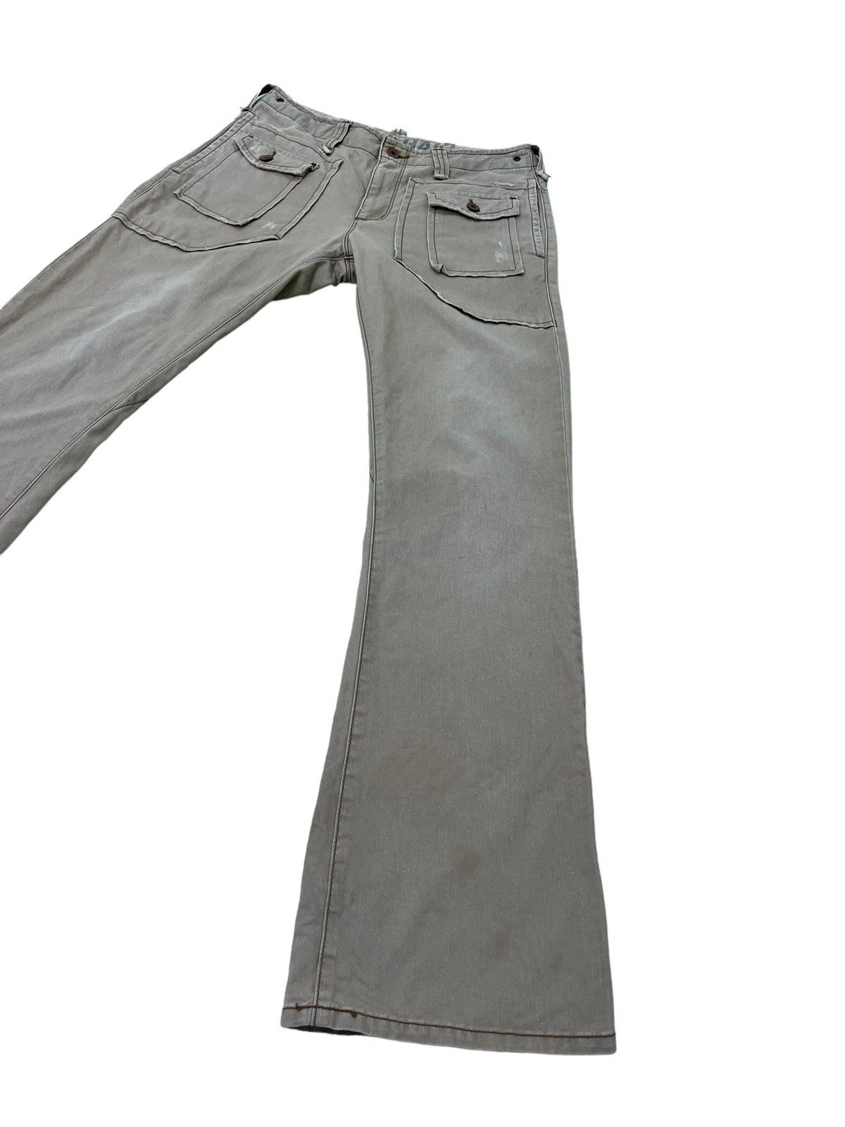 Japanese Brand Flare Jeans Edwin 505 Khaki Boot Cut 2🟦2 Size US 31 - 3 Thumbnail