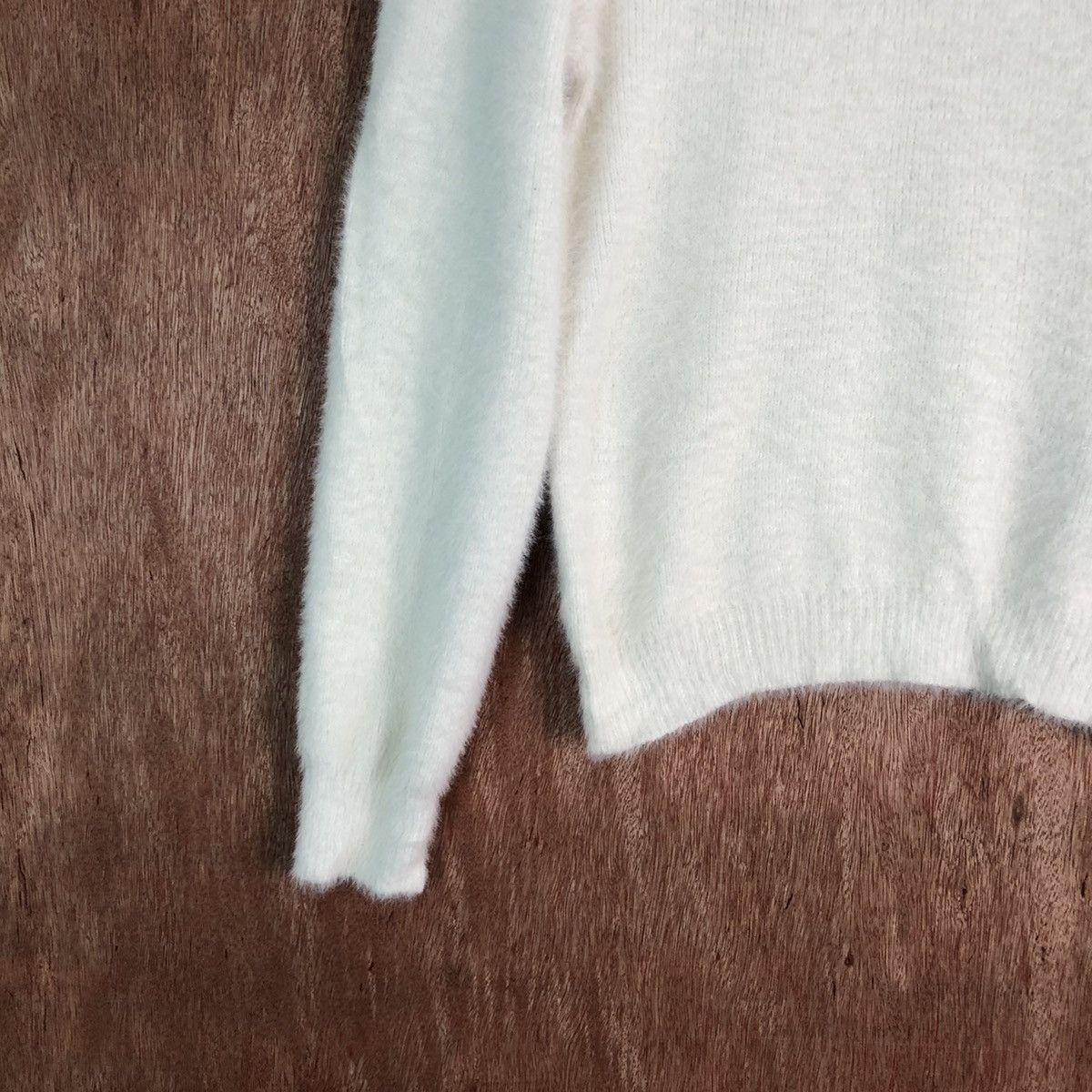 Homespun Knitwear RD White Shag Shaggy Fur Mohair Knitwear #6513 Size US XS / EU 42 / 0 - 4 Thumbnail