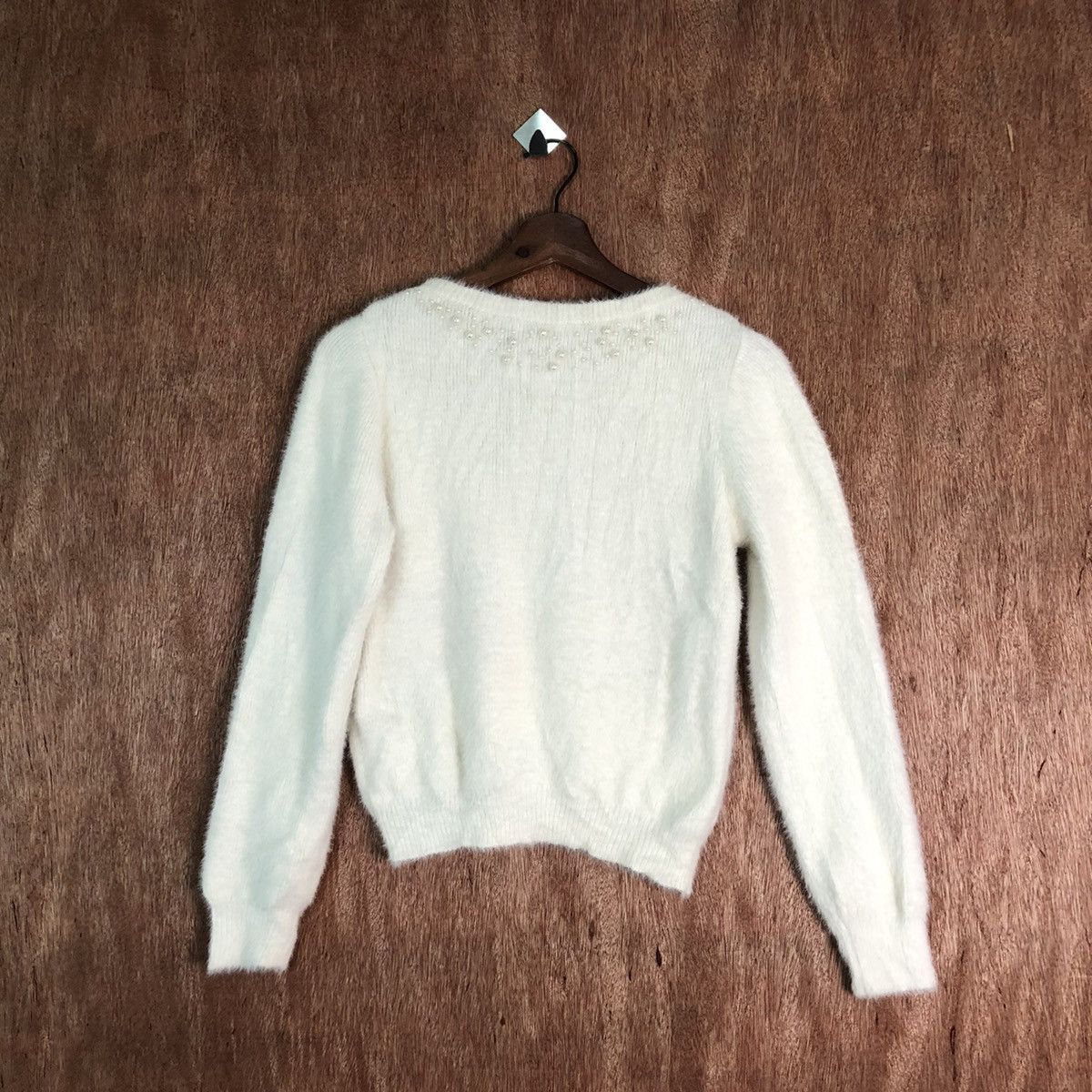 Homespun Knitwear RD White Shag Shaggy Fur Mohair Knitwear #6513 Size US XS / EU 42 / 0 - 9 Thumbnail