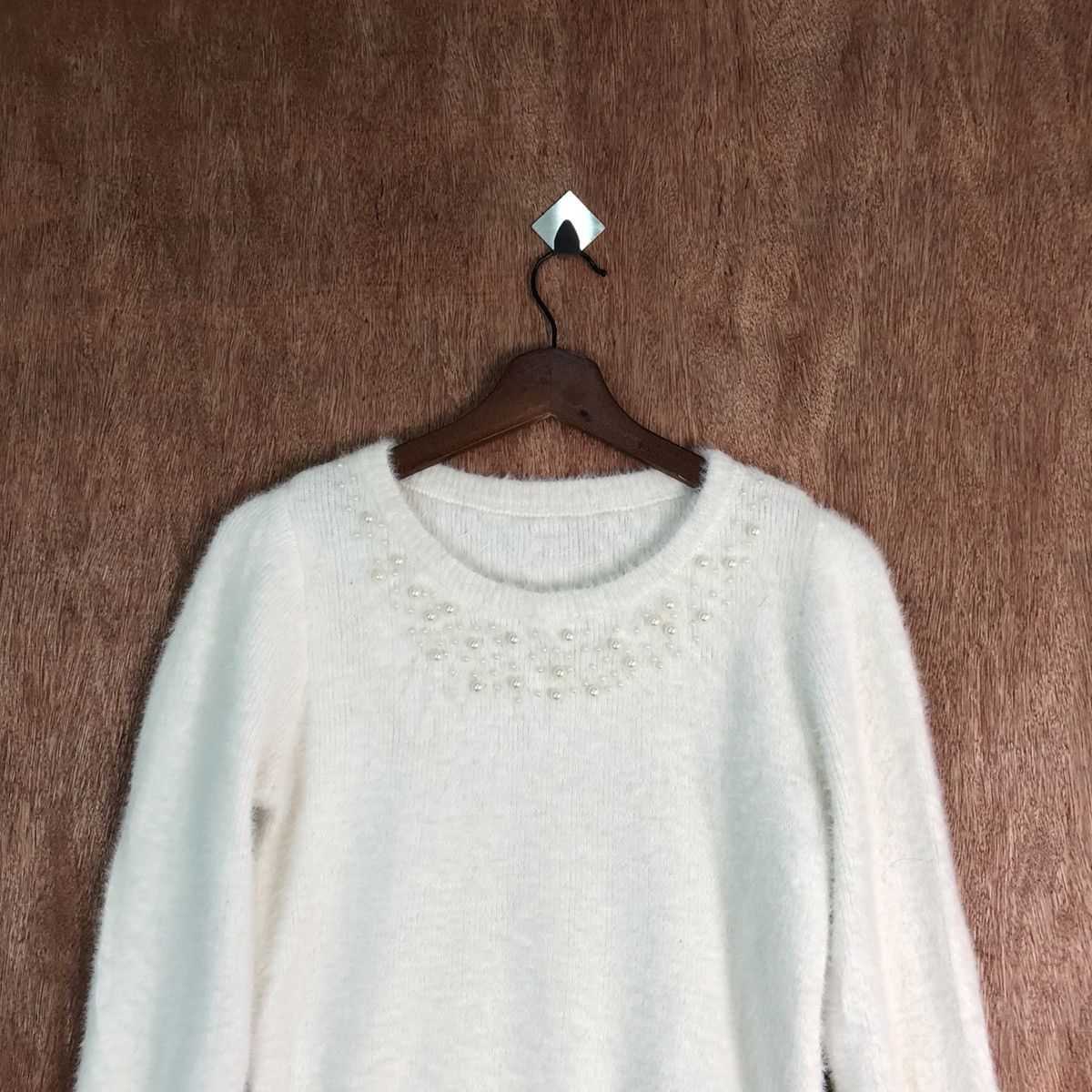 Homespun Knitwear RD White Shag Shaggy Fur Mohair Knitwear #6513 Size US XS / EU 42 / 0 - 2 Thumbnail