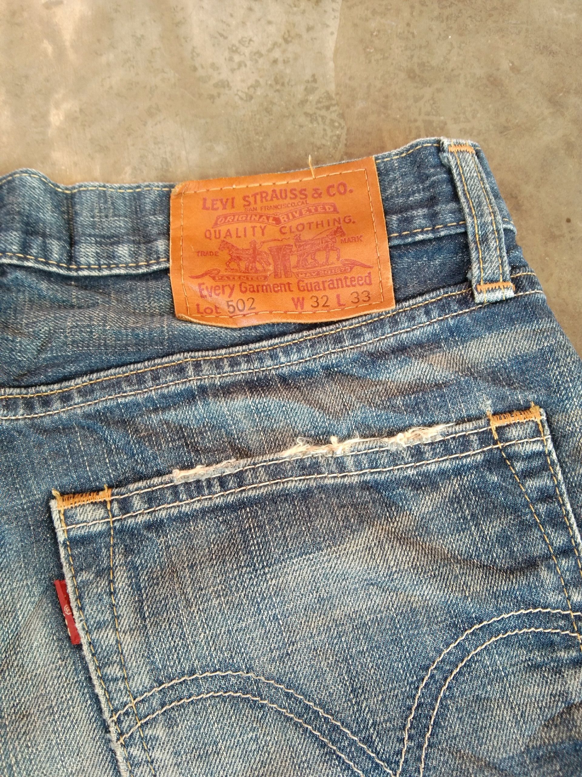 Levi's Vintage Levi's Jeans 502 Mud Wash Distressed Denim 32x31 Size US 32 / EU 48 - 3 Thumbnail