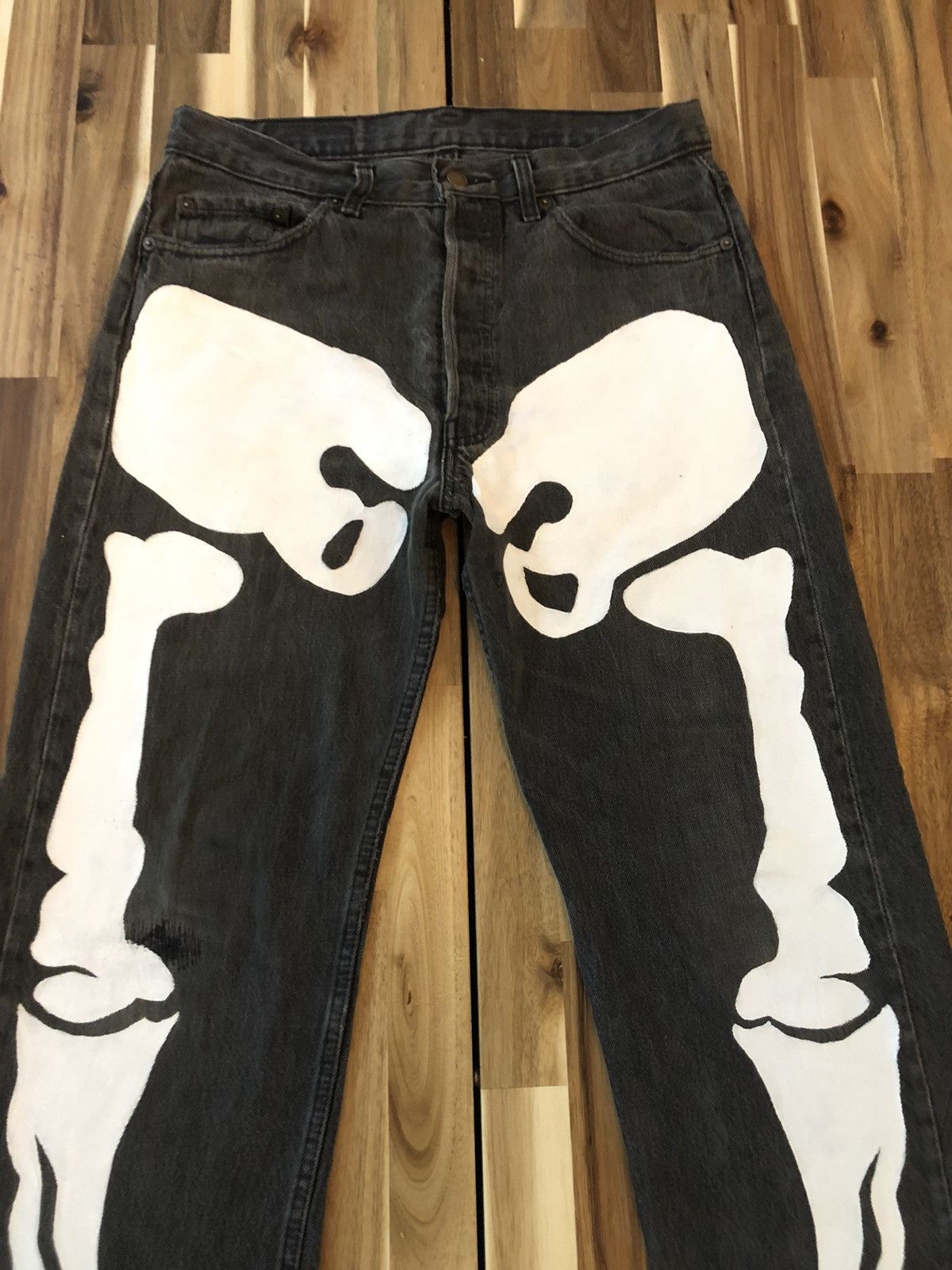 Levi's Levis 501 Custom Skeleton Jeans Denim Size US 33 - 3 Thumbnail