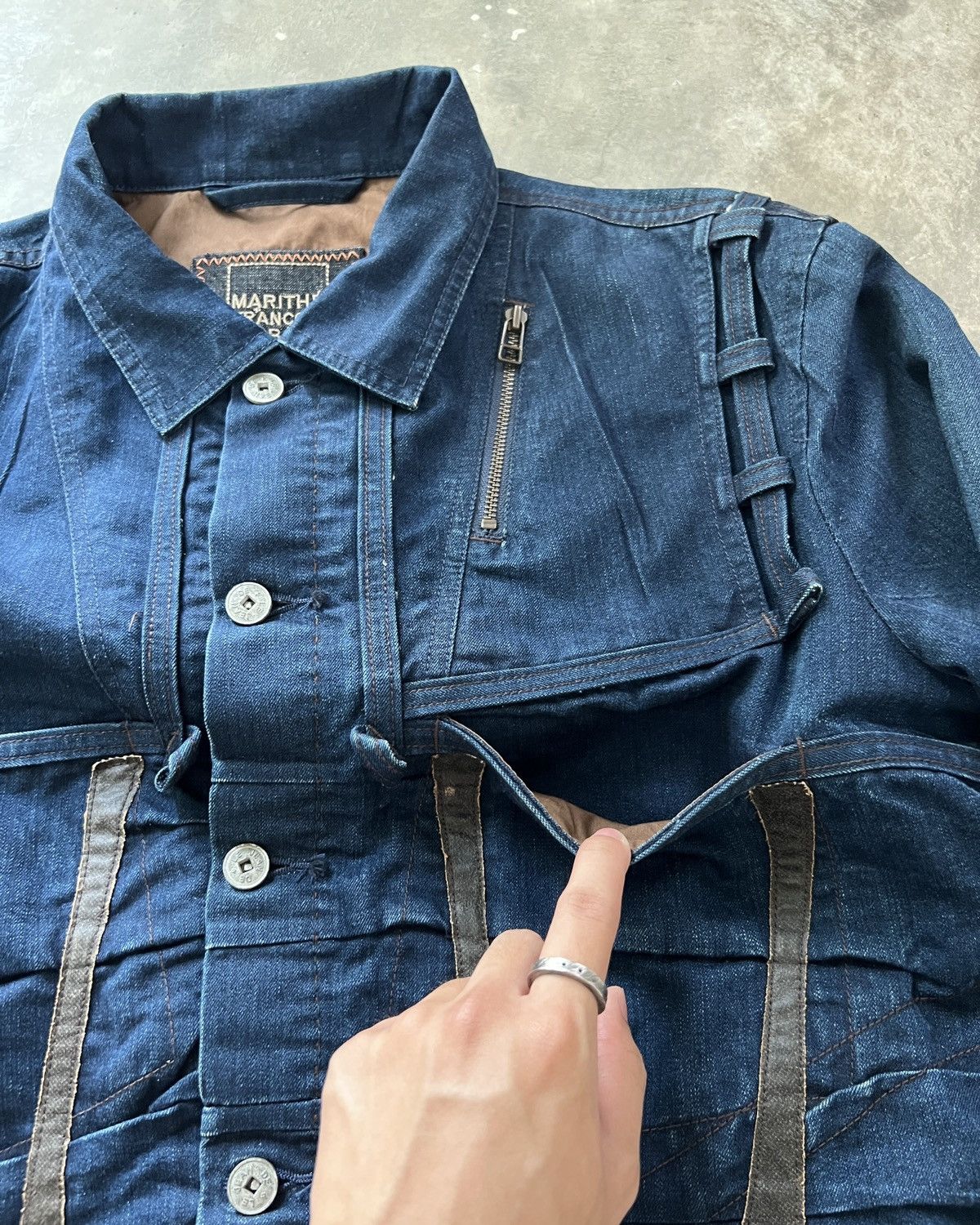 Marithe + Francois Girbaud 90s Marithé François Girbaud Archive Panelled Denim Jacket Size US L / EU 52-54 / 3 - 8 Thumbnail