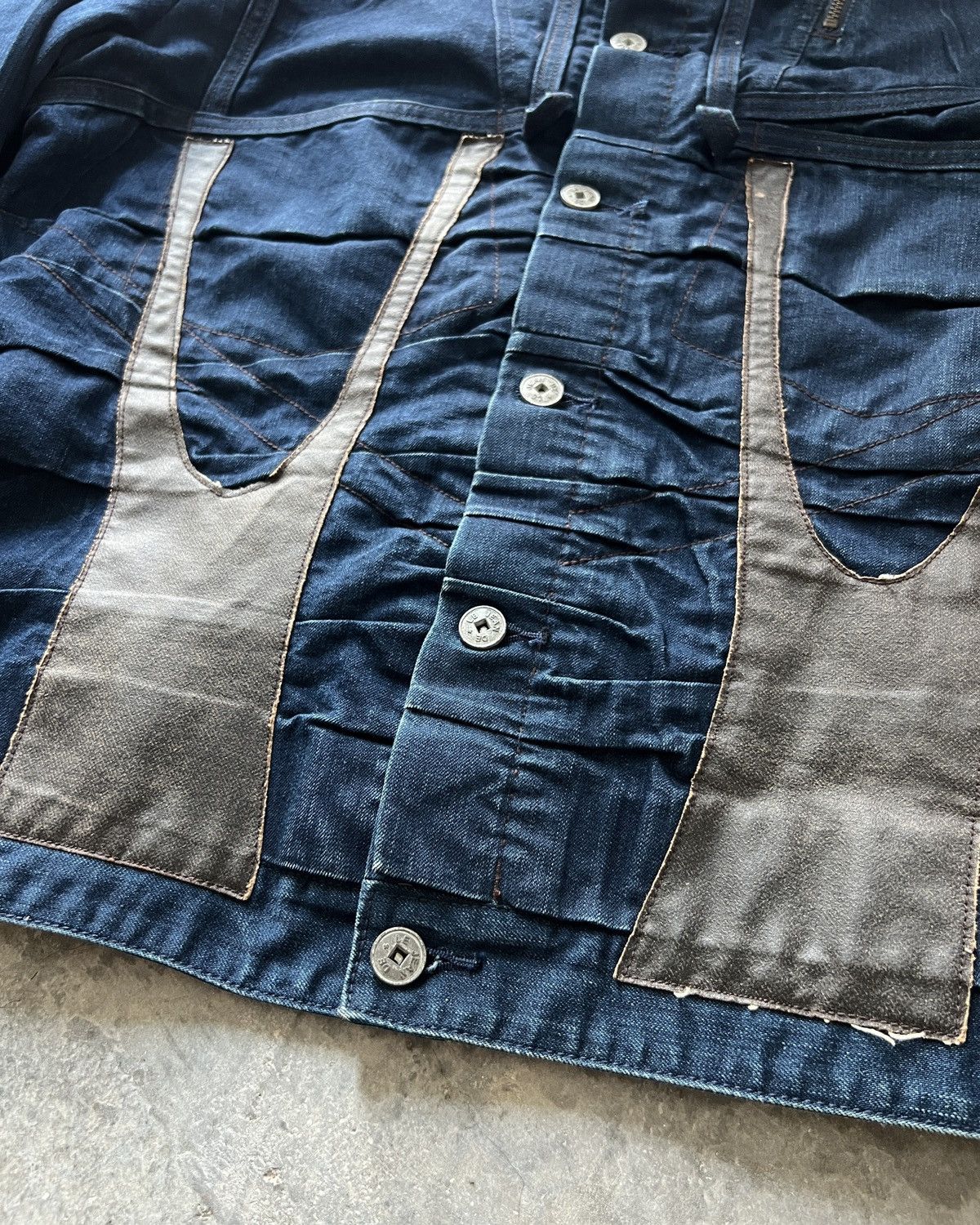 Marithe + Francois Girbaud 90s Marithé François Girbaud Archive Panelled Denim Jacket Size US L / EU 52-54 / 3 - 5 Thumbnail
