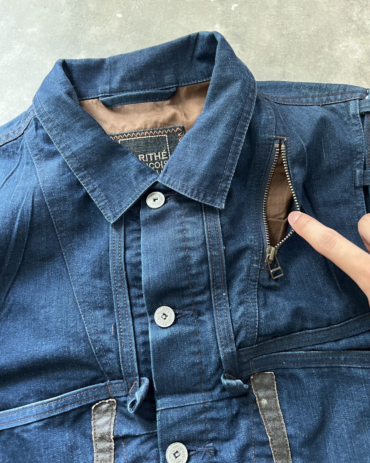 Marithe + Francois Girbaud 90s Marithé François Girbaud Archive Panelled Denim Jacket Size US L / EU 52-54 / 3 - 9 Thumbnail