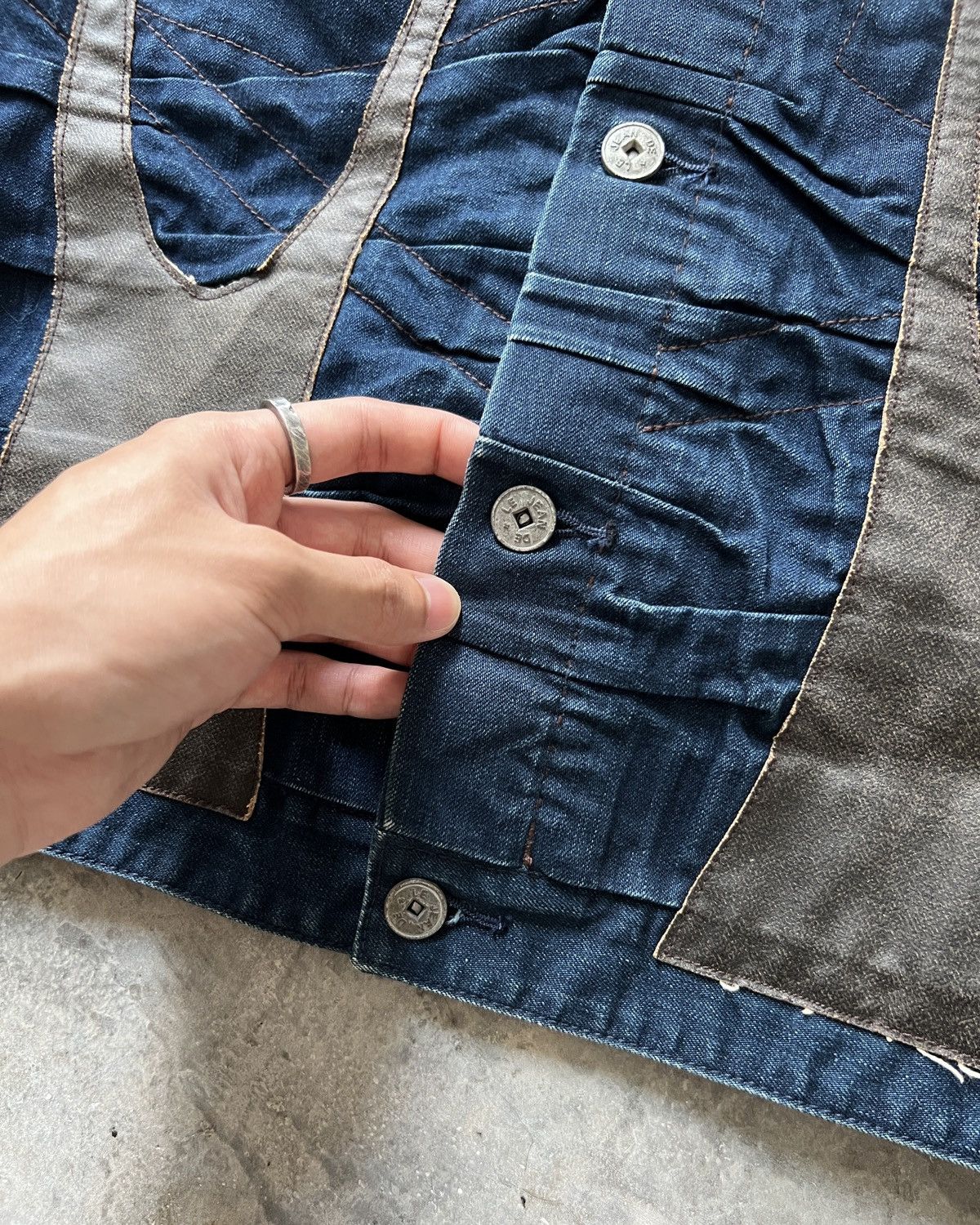 Marithe + Francois Girbaud 90s Marithé François Girbaud Archive Panelled Denim Jacket Size US L / EU 52-54 / 3 - 11 Thumbnail
