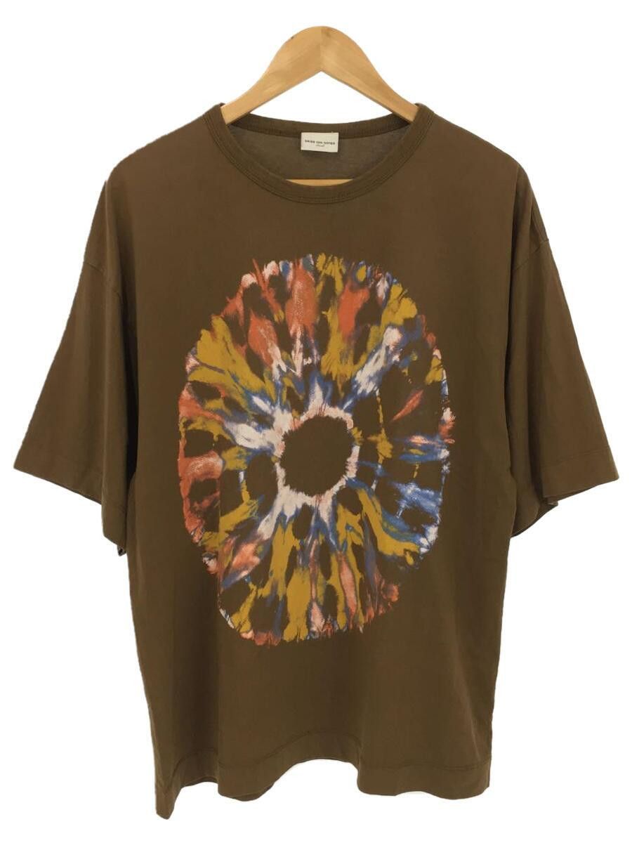 image of Dries Van Noten Aw19 Oversized Tie Dye Eye Ball Tee in Brown, Men's (Size Small)