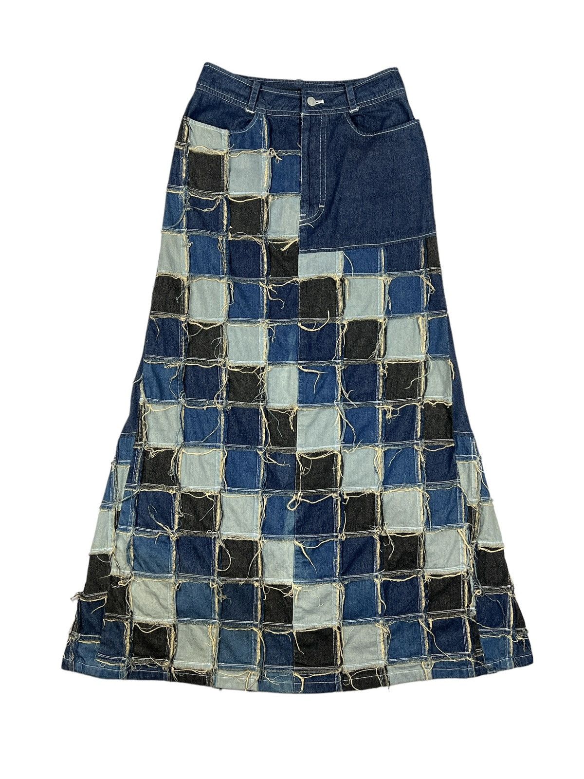 Hysteric Glamour Clutch 🇯🇵 Reconstructed Denim Maxi Skirt Size 27" / US 4 / IT 40 - 1 Thumbnail