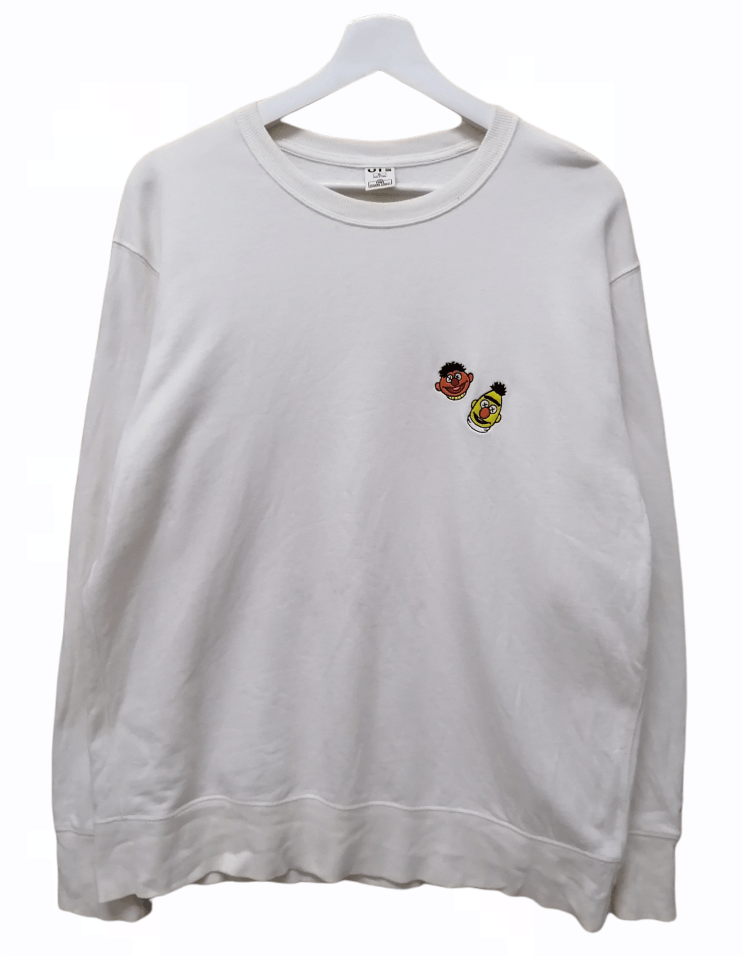 image of Kaws X Sesame Street X Uniqlo Sweatshirt in White, Men's (Size XL)