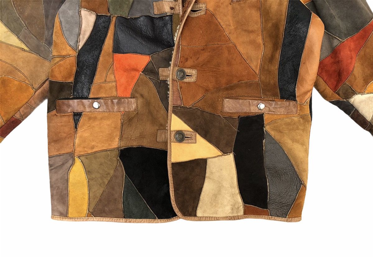 Genuine Leather Vintage Colourful Leather Patchwork Sherpa Heavy Jacket Size US M / EU 48-50 / 2 - 6 Thumbnail