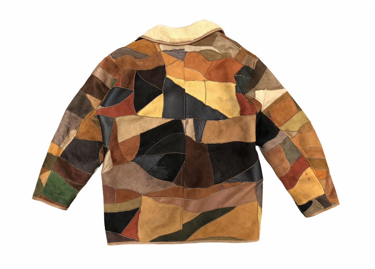 Genuine Leather Vintage Colourful Leather Patchwork Sherpa Heavy Jacket Size US M / EU 48-50 / 2 - 9 Thumbnail