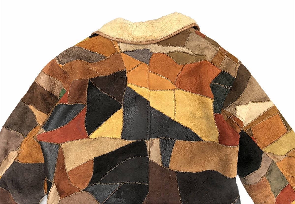 Genuine Leather Vintage Colourful Leather Patchwork Sherpa Heavy Jacket Size US M / EU 48-50 / 2 - 11 Thumbnail