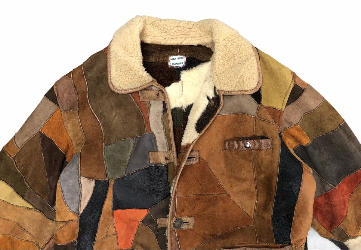 Genuine Leather Vintage Colourful Leather Patchwork Sherpa Heavy Jacket Size US M / EU 48-50 / 2 - 4 Thumbnail