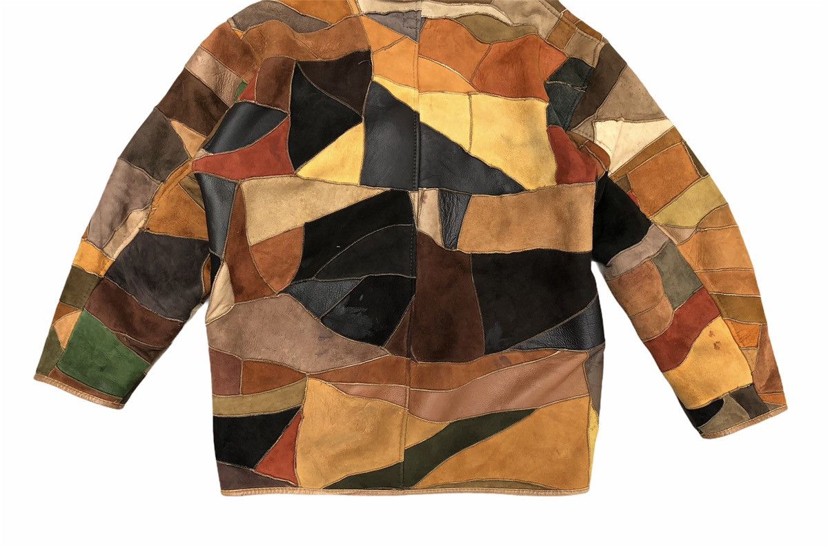 Genuine Leather Vintage Colourful Leather Patchwork Sherpa Heavy Jacket Size US M / EU 48-50 / 2 - 12 Thumbnail