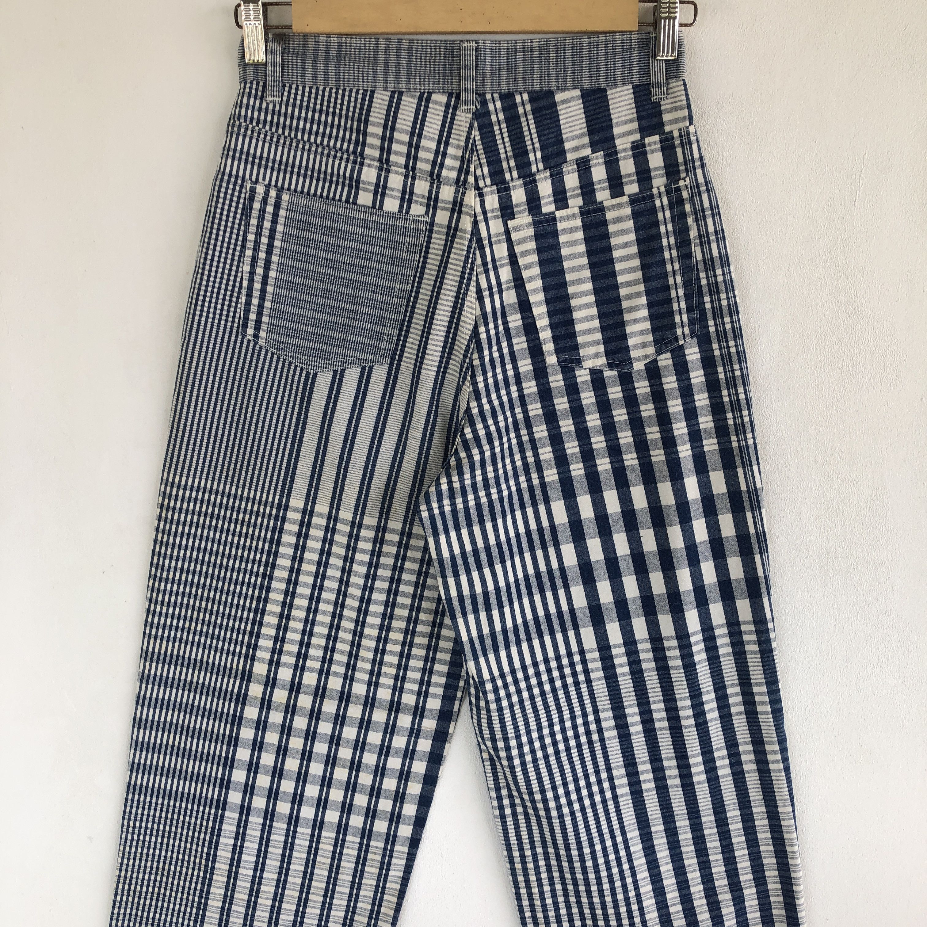 If Six Was Nine × Japanese Brand × Vintage Green Wood Trousers Stripe Pop Art alike Issey Miyake Pants Size 26" / US 2 / IT 38 - 6 Thumbnail