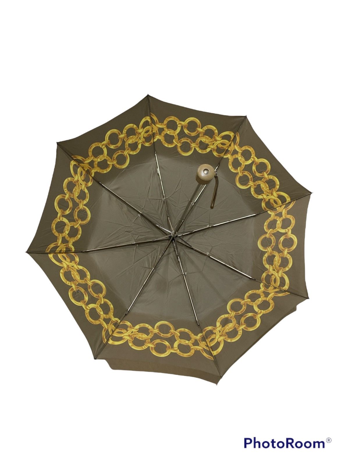 Celine × Vintage CELINE GOLD CHAIN RINGS MOTIVE UMBRELLA Size 38 - 2 Thumbnail