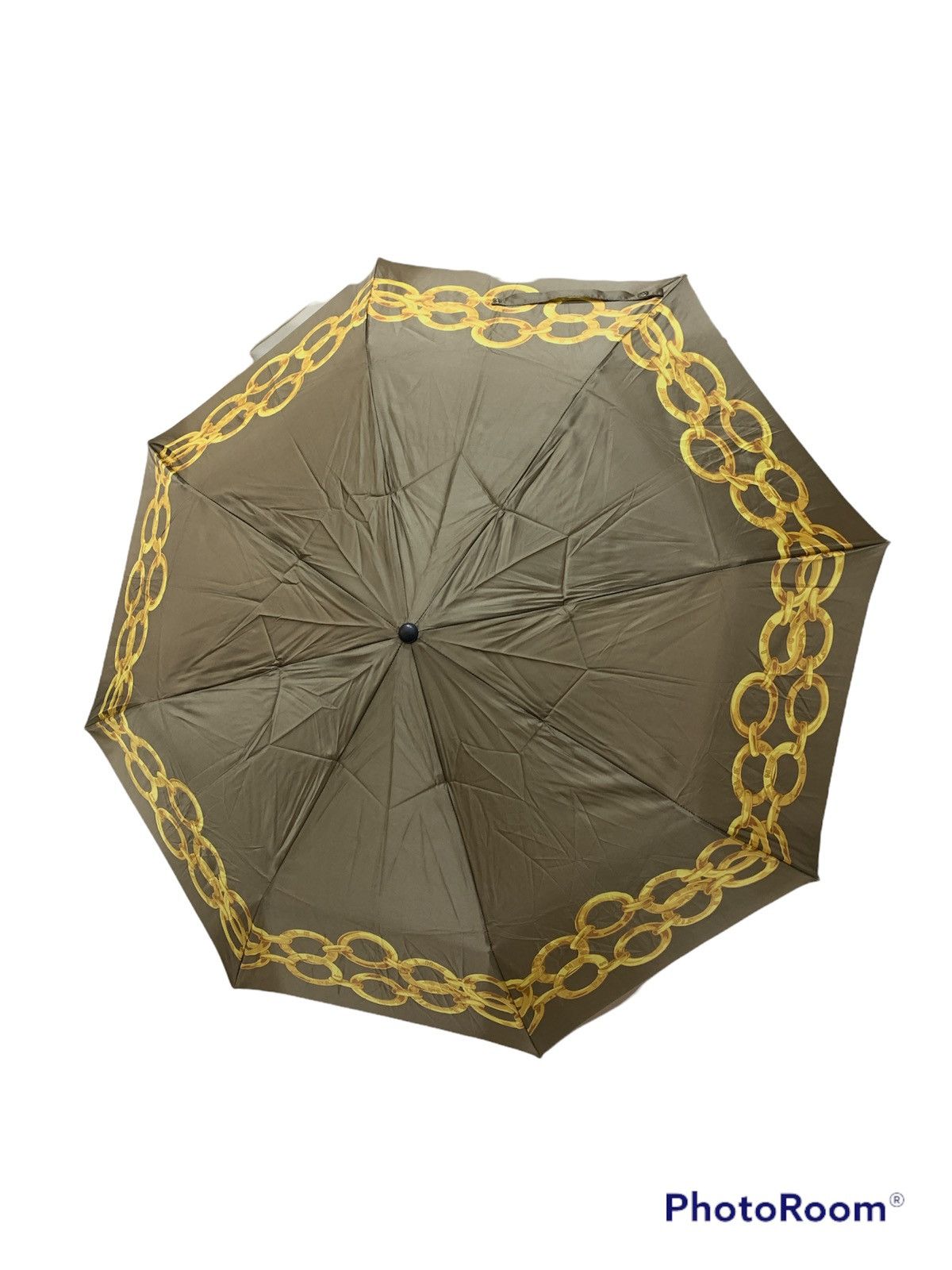 Celine × Vintage CELINE GOLD CHAIN RINGS MOTIVE UMBRELLA Size 38 - 1 Thumbnail