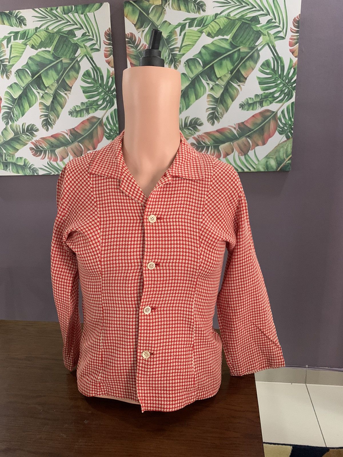 Comme des Garcons VINTAGE CDG TRICOT HOUNDSTOOTH PATTERN TOP SHIRT Size US XS / EU 42 / 0 - 10 Thumbnail