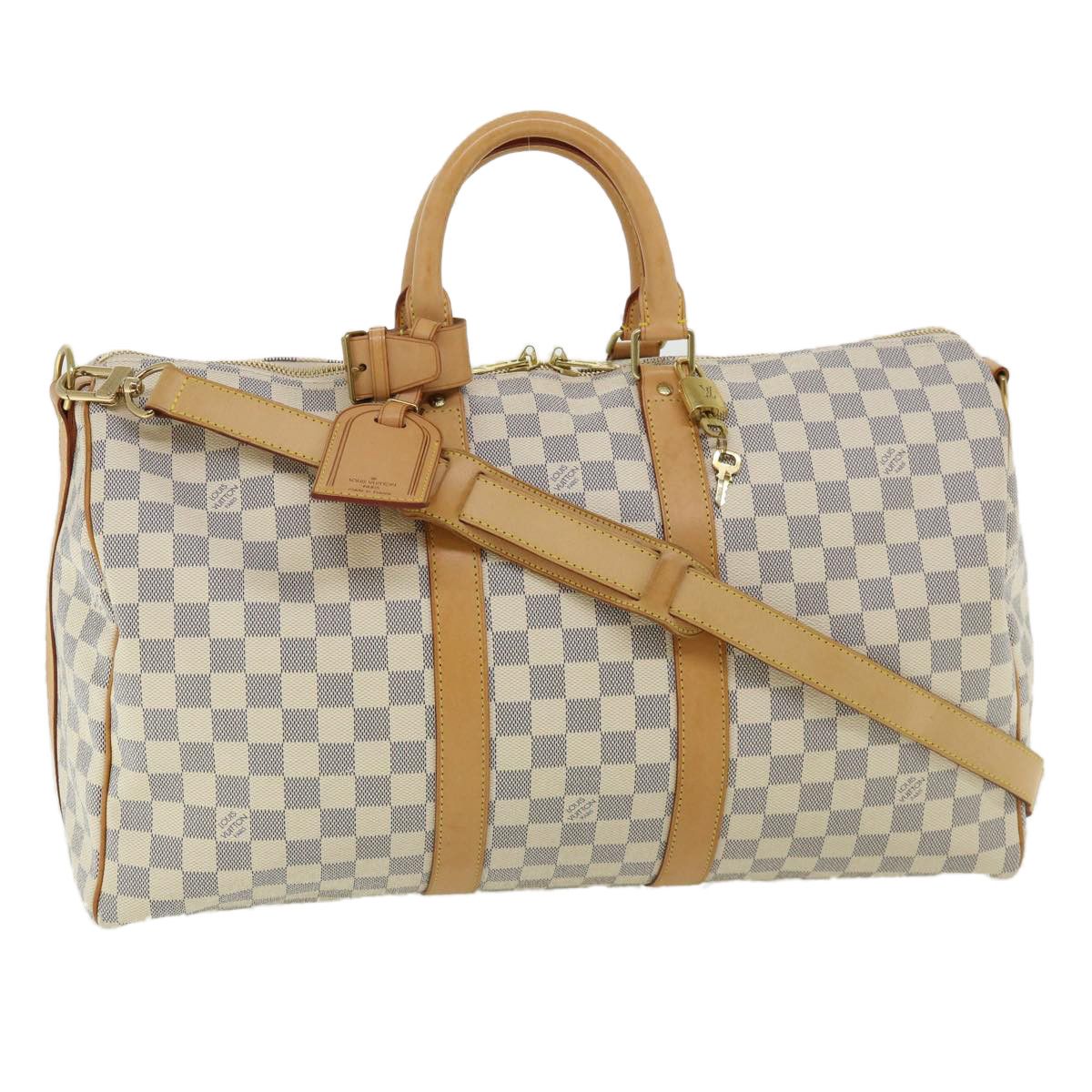 LOUIS VUITTON Damier Ebene Keepall 45 Boston Bag LV Auth 26495a