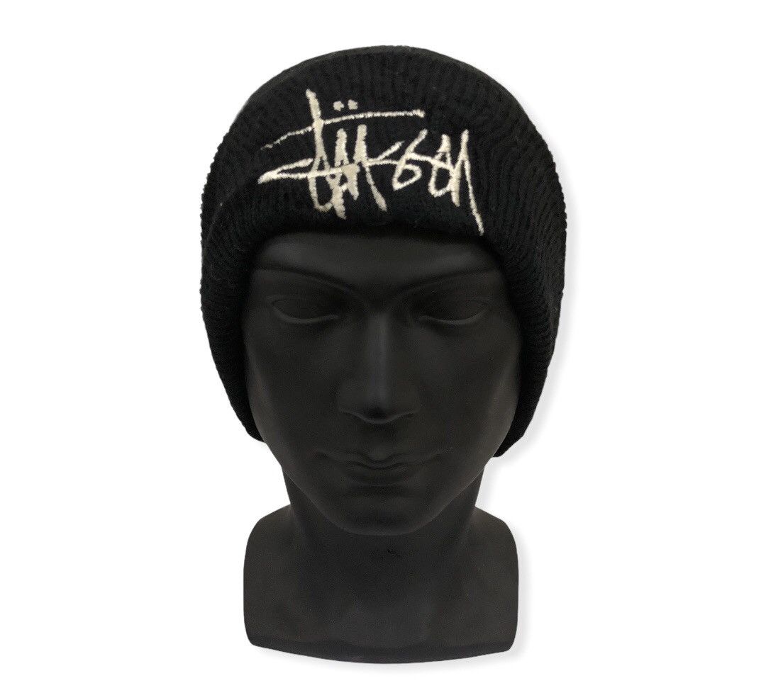 Streetwear × Stussy × Vintage Vintage Stussy Signature Big Logo Beanie ...