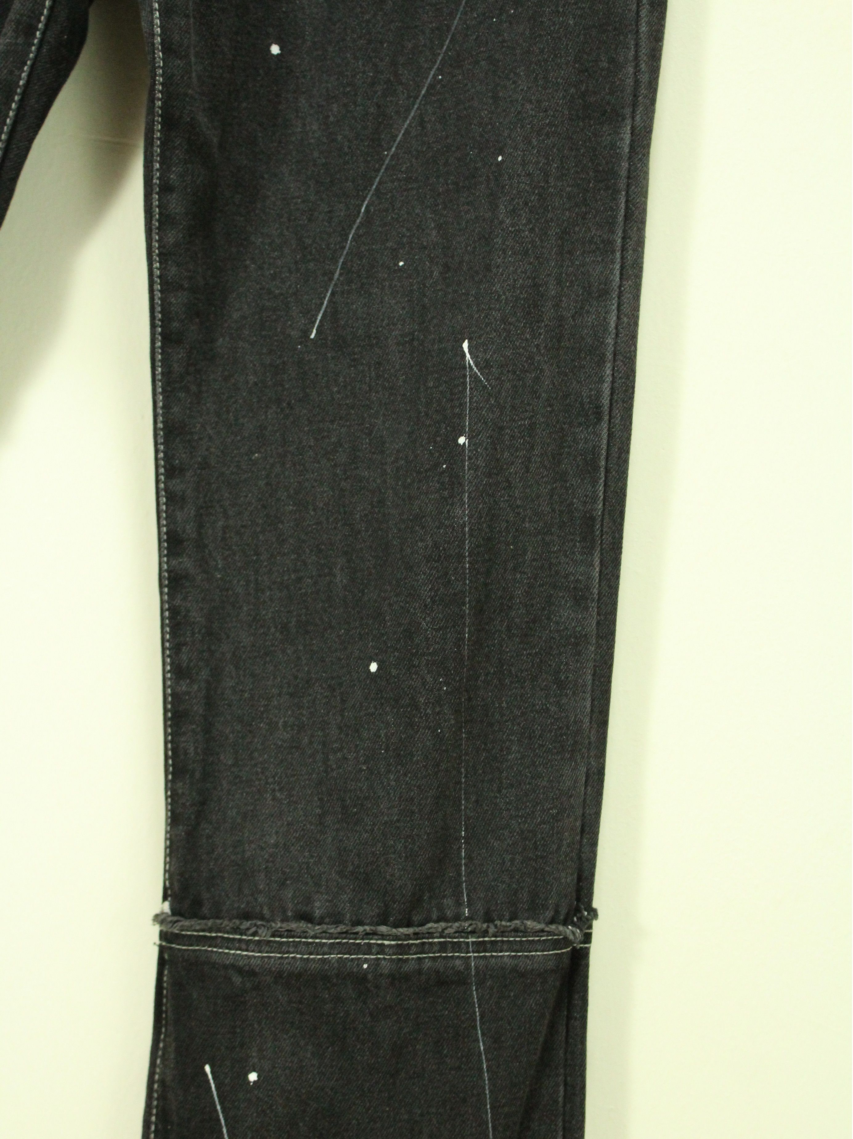 Japanese Brand VACHE Denim Jeans Patchwork Paint Splatter Black Size US 28 / EU 44 - 4 Thumbnail
