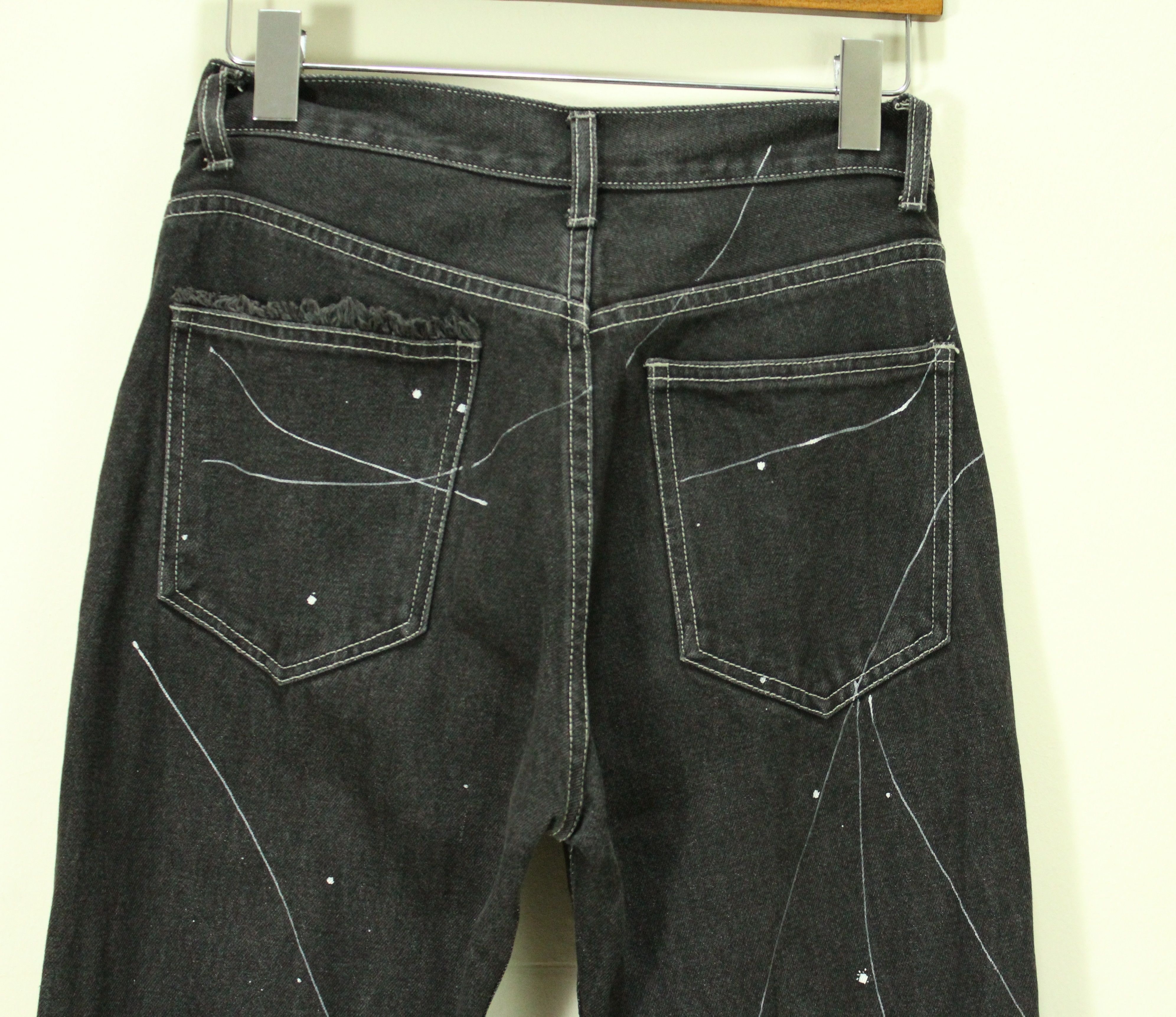 Japanese Brand VACHE Denim Jeans Patchwork Paint Splatter Black Size US 28 / EU 44 - 10 Thumbnail