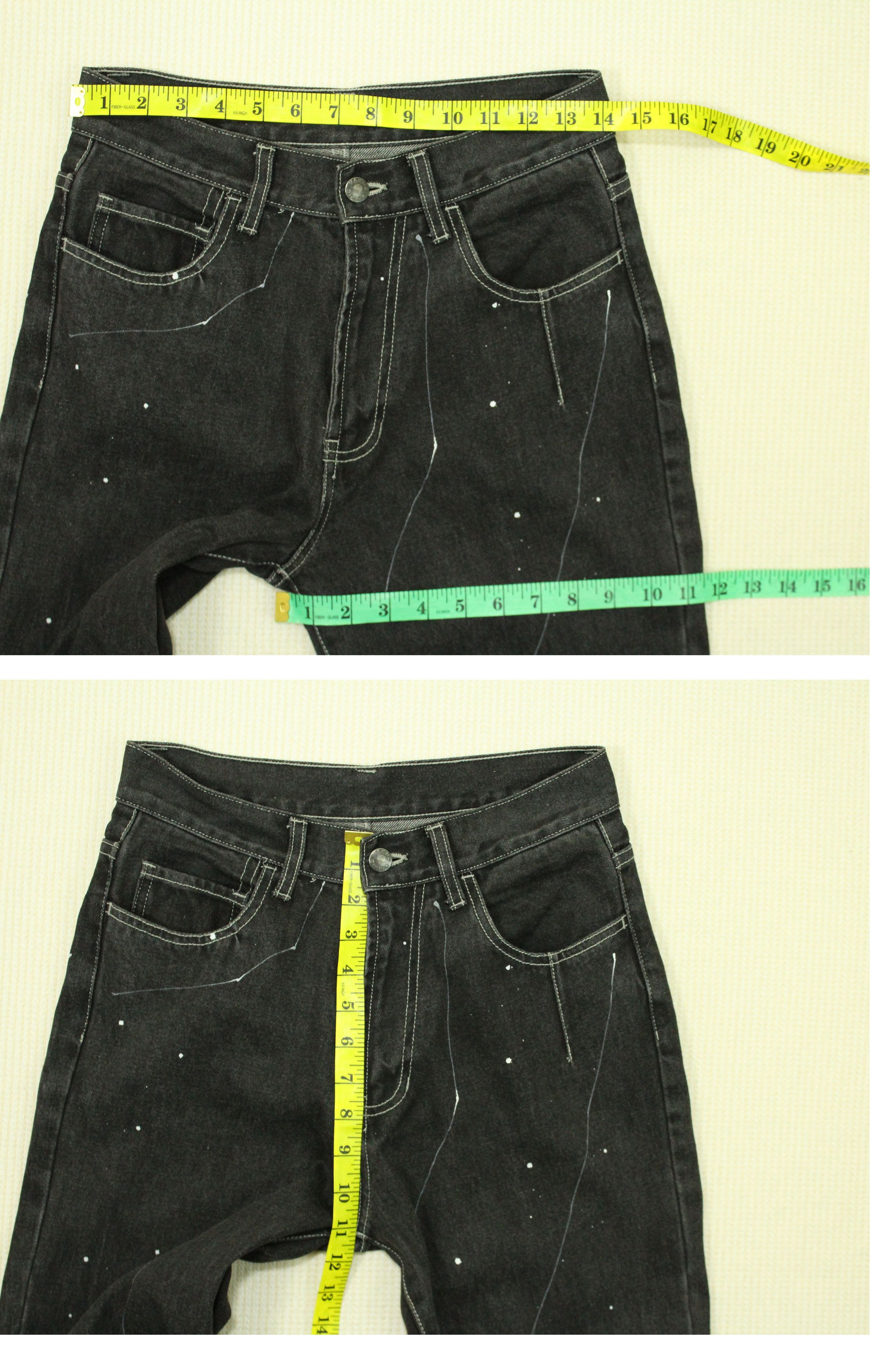 Japanese Brand VACHE Denim Jeans Patchwork Paint Splatter Black Size US 28 / EU 44 - 11 Thumbnail