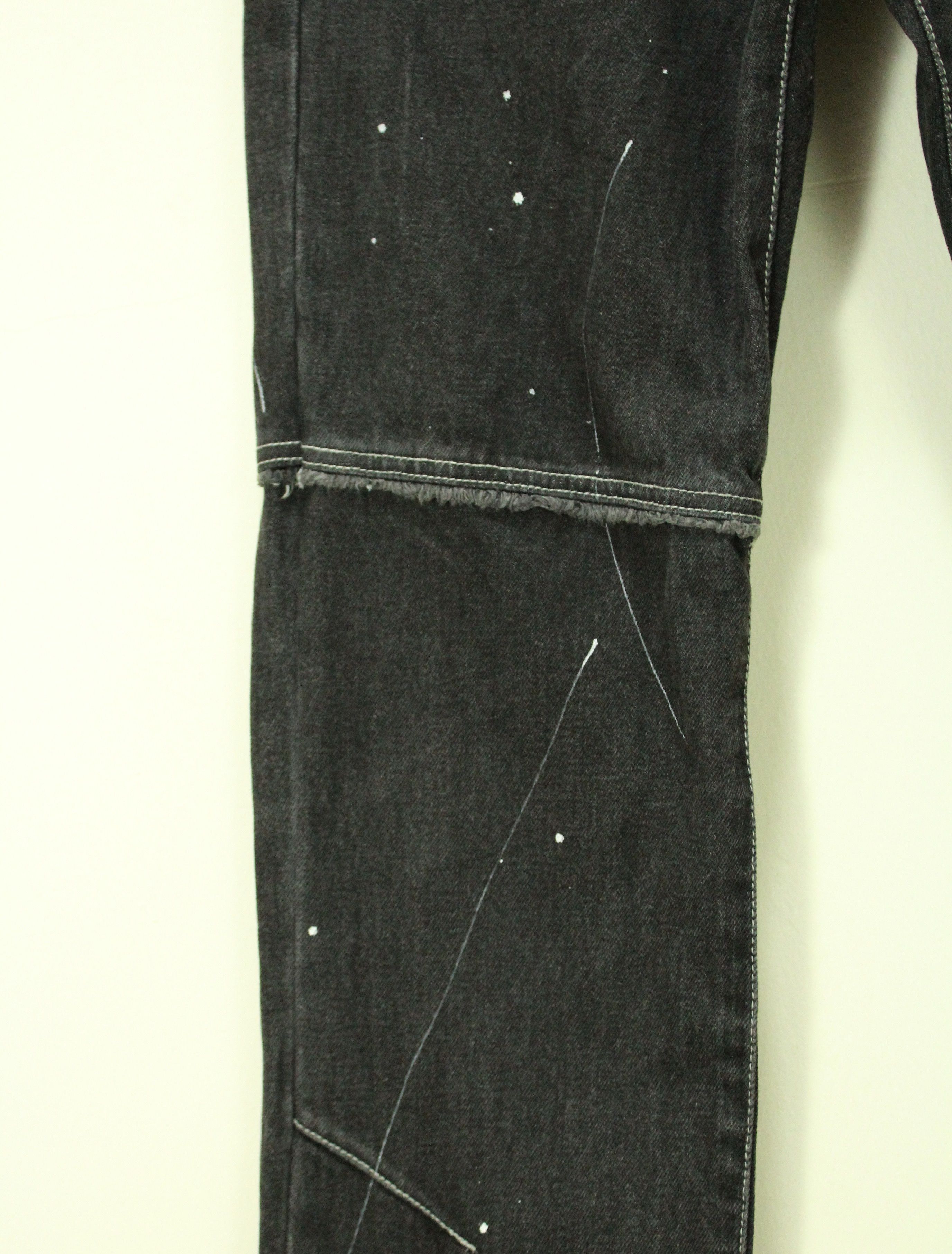 Japanese Brand VACHE Denim Jeans Patchwork Paint Splatter Black Size US 28 / EU 44 - 5 Thumbnail
