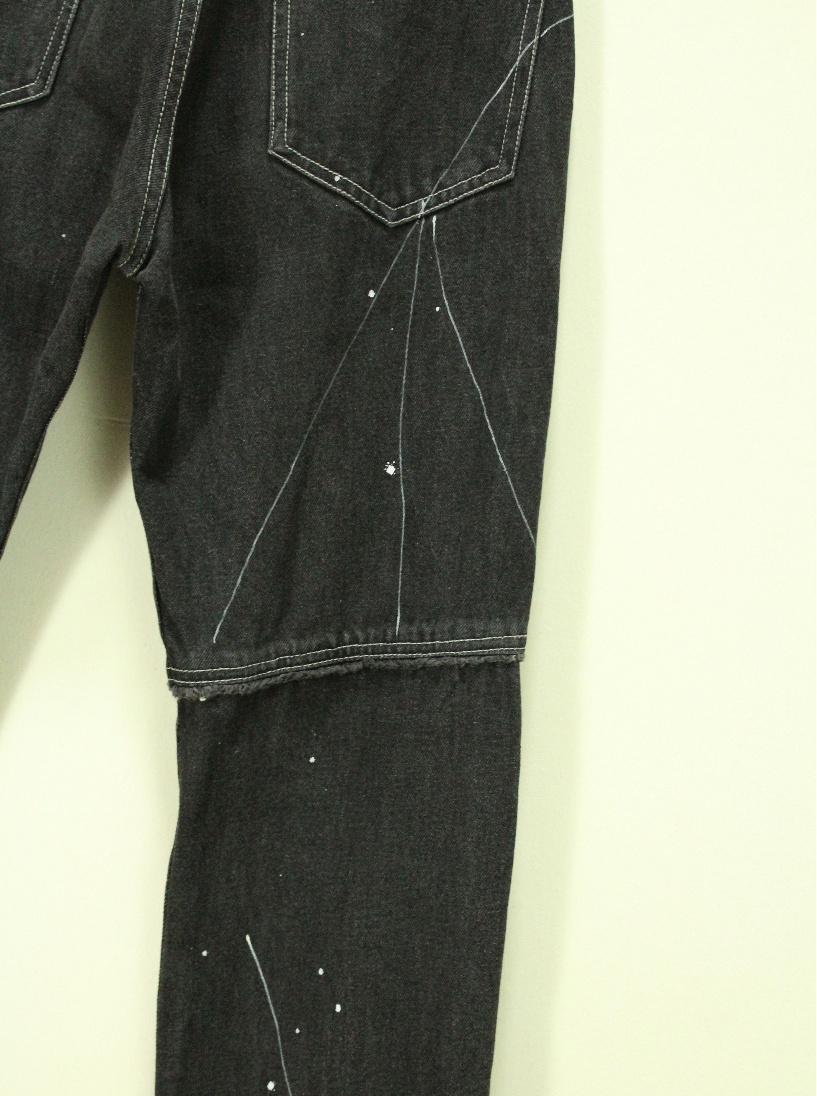 Japanese Brand VACHE Denim Jeans Patchwork Paint Splatter Black Size US 28 / EU 44 - 13 Thumbnail
