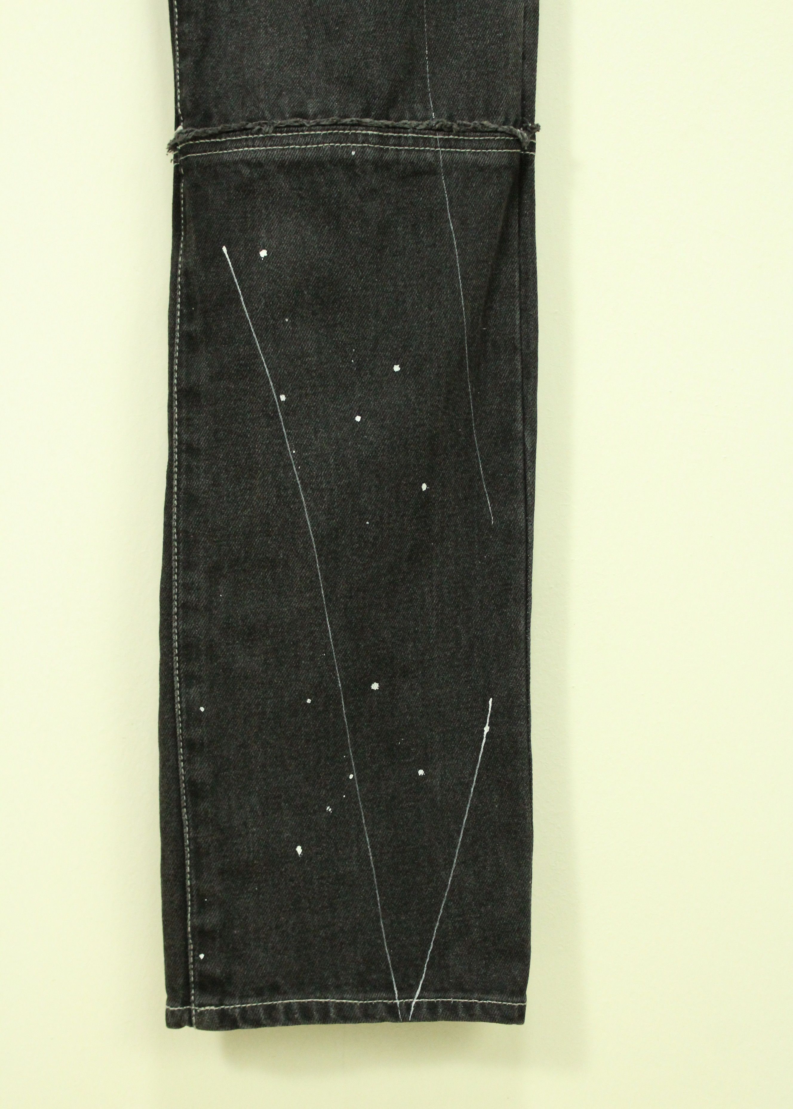 Japanese Brand VACHE Denim Jeans Patchwork Paint Splatter Black Size US 28 / EU 44 - 6 Thumbnail