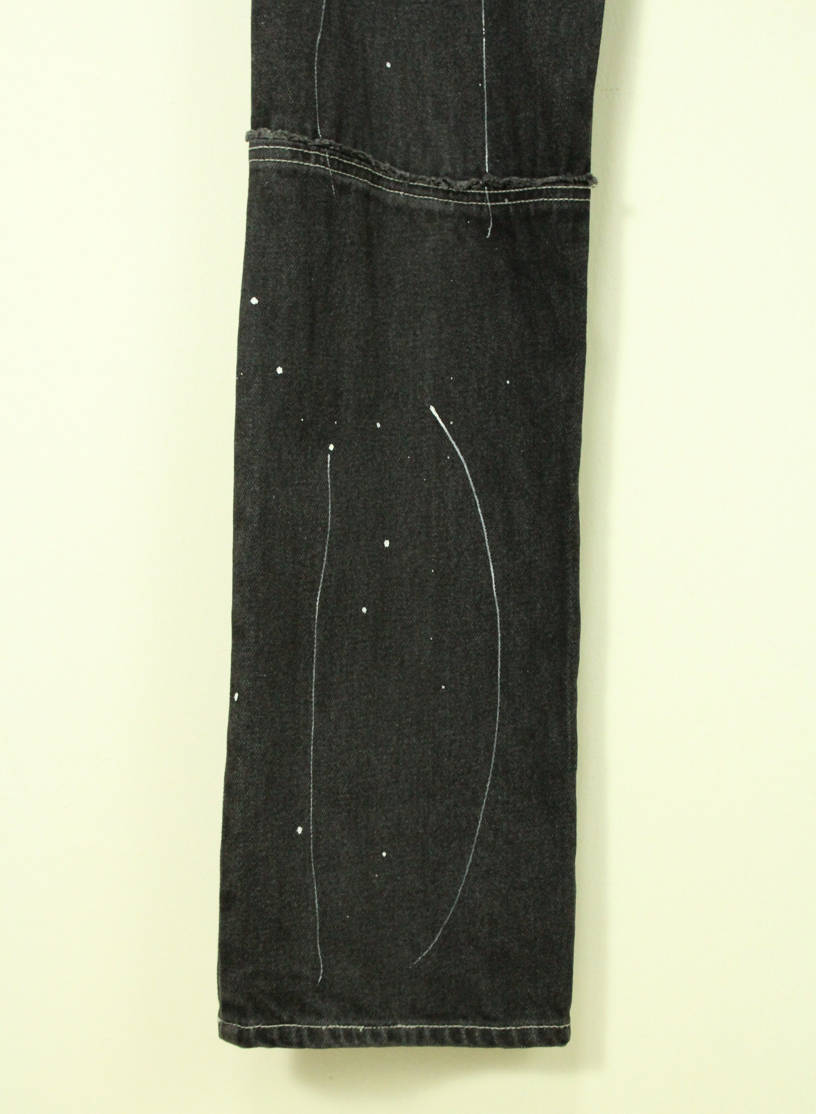 Japanese Brand VACHE Denim Jeans Patchwork Paint Splatter Black Size US 28 / EU 44 - 16 Thumbnail