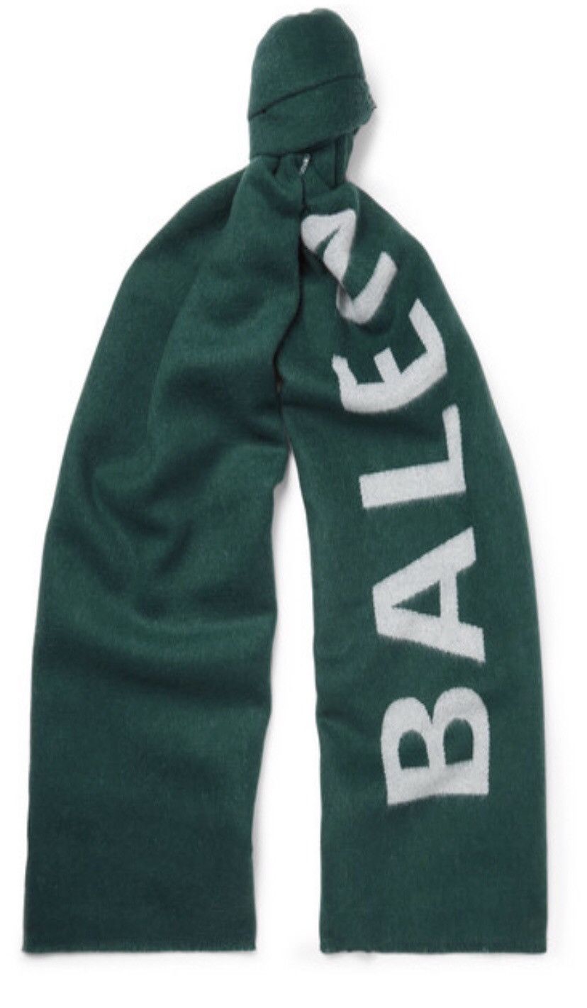 Balenciaga Balenciaga Logo-Jacquard Wool Scarf Size ONE SIZE - 11 Thumbnail
