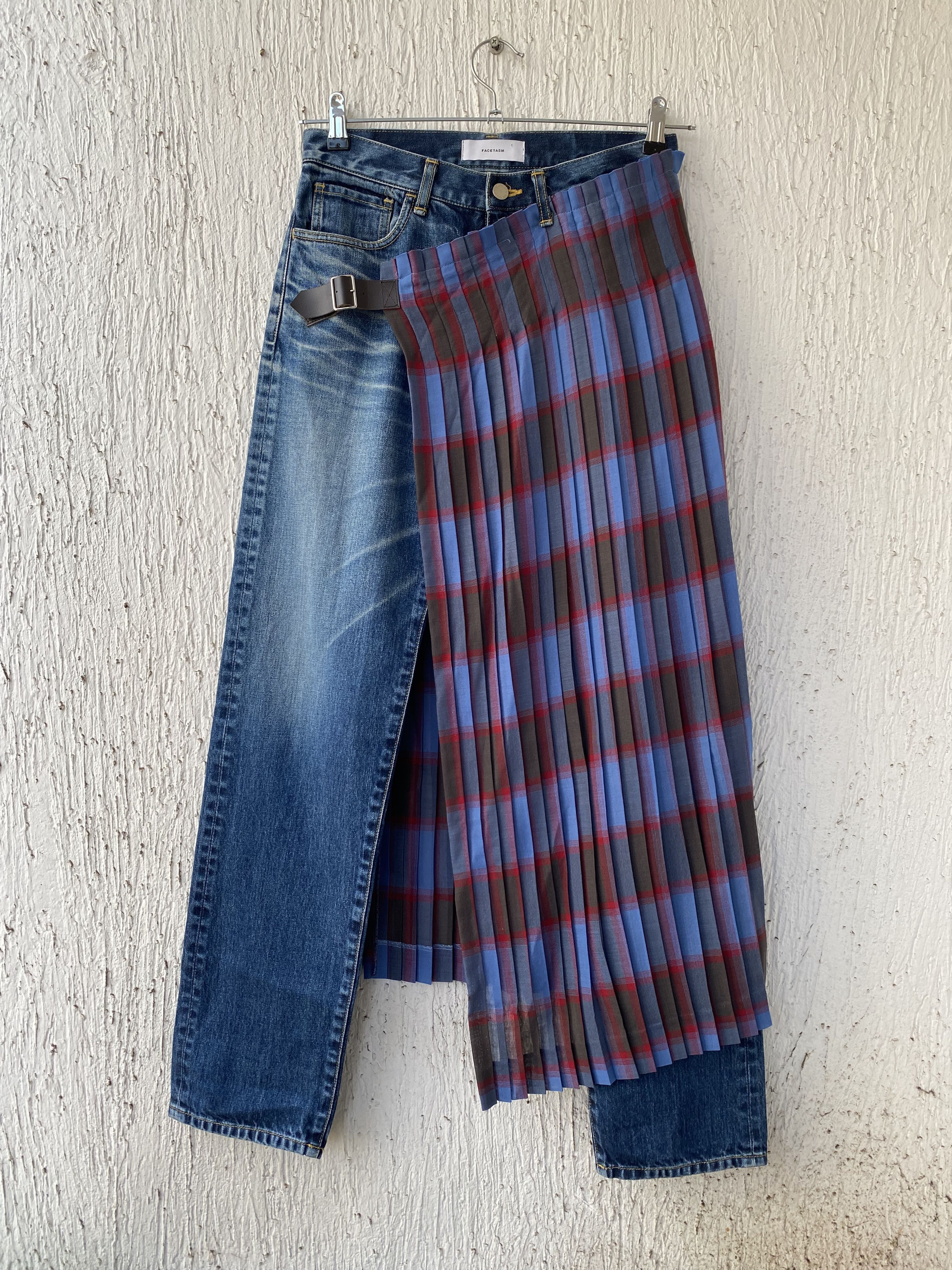 Facetasm BNWOT SS17 runway pleated skirt jeans Size US 28 / EU 44 - 1 Thumbnail