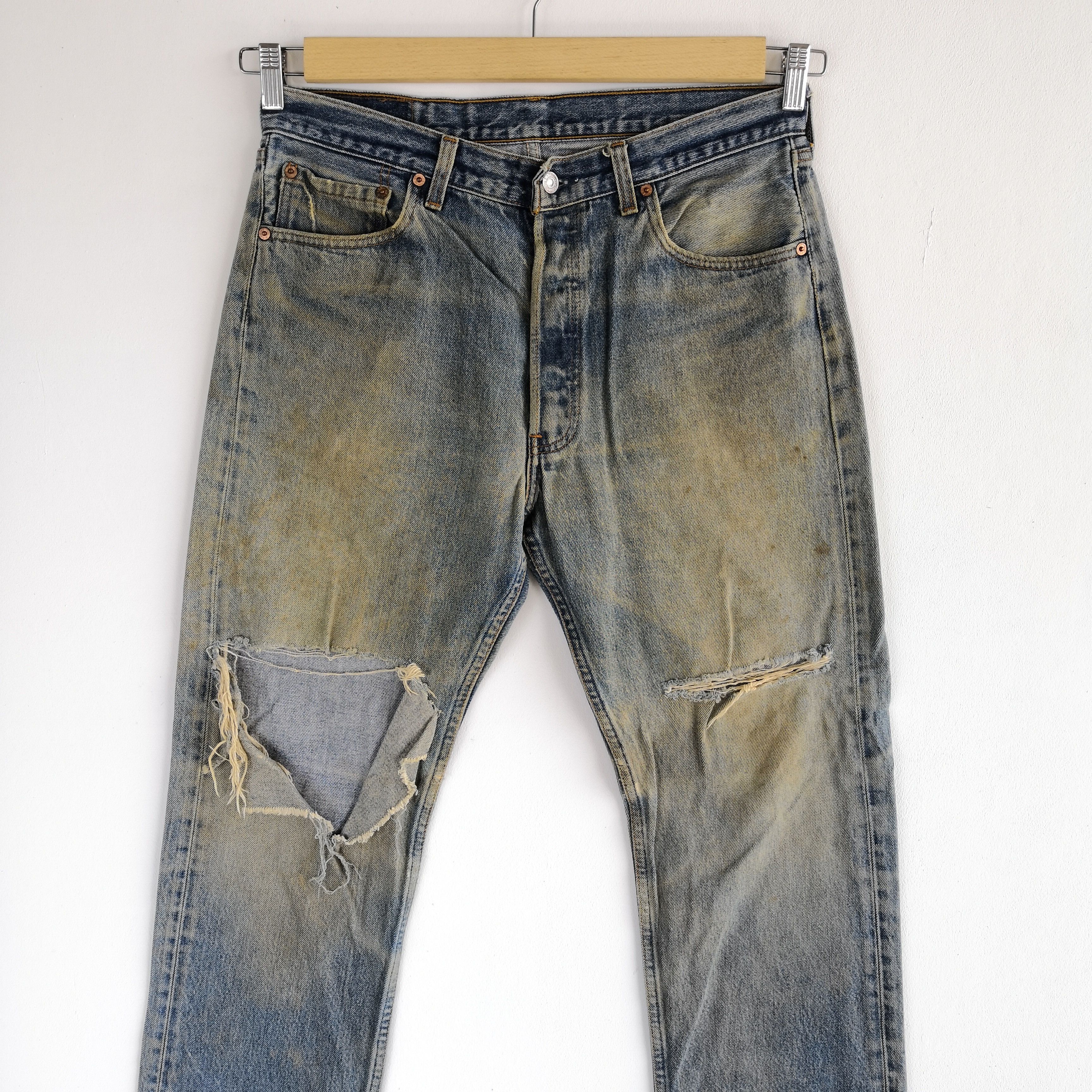 Levi's Vintage Levis 501xx Distressed Jeans Levi's Mud Wash Denim Size US 32 / EU 48 - 4 Thumbnail