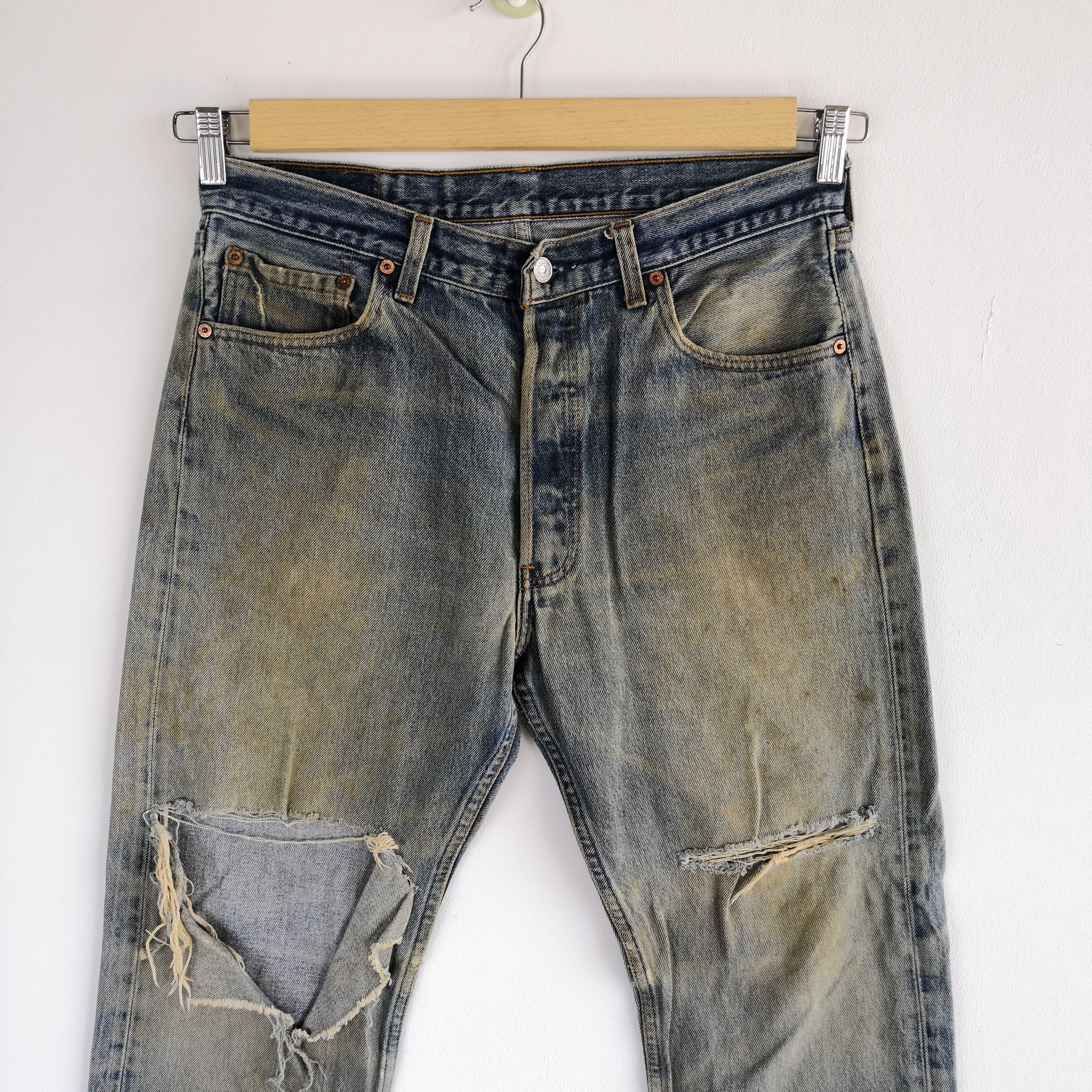 Levi's Vintage Levis 501xx Distressed Jeans Levi's Mud Wash Denim Size US 32 / EU 48 - 3 Thumbnail