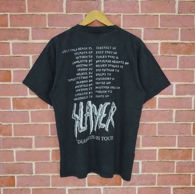 Band Tees Vintage SLAYER Band Metal Rock T-shirt Size US XL / EU 56 / 4 - 2 Thumbnail