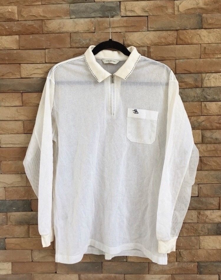 Pierre Balmain Rare Vintage Pierre Balmain Seen Through Long Sleeve Tshirt Size US M / EU 48-50 / 2 - 1 Thumbnail