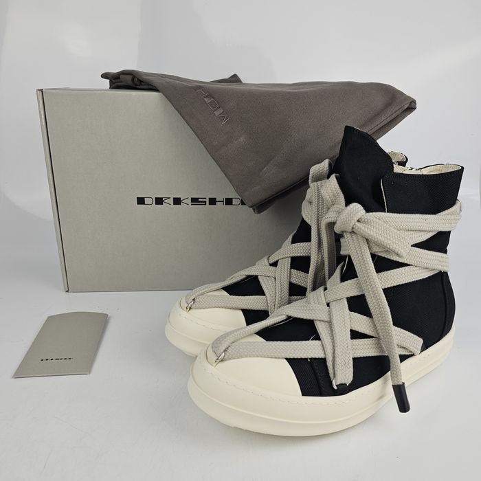 Rick Owens Drkshdw Rick Owens DRKSHDW Hexa Jumbo Laces Black Sneakers ...